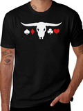Poker Bull Graphic Tee - Black Cotton Blend