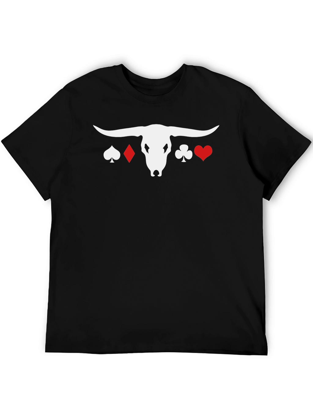 Poker Bull Graphic Tee - Black Cotton Blend
