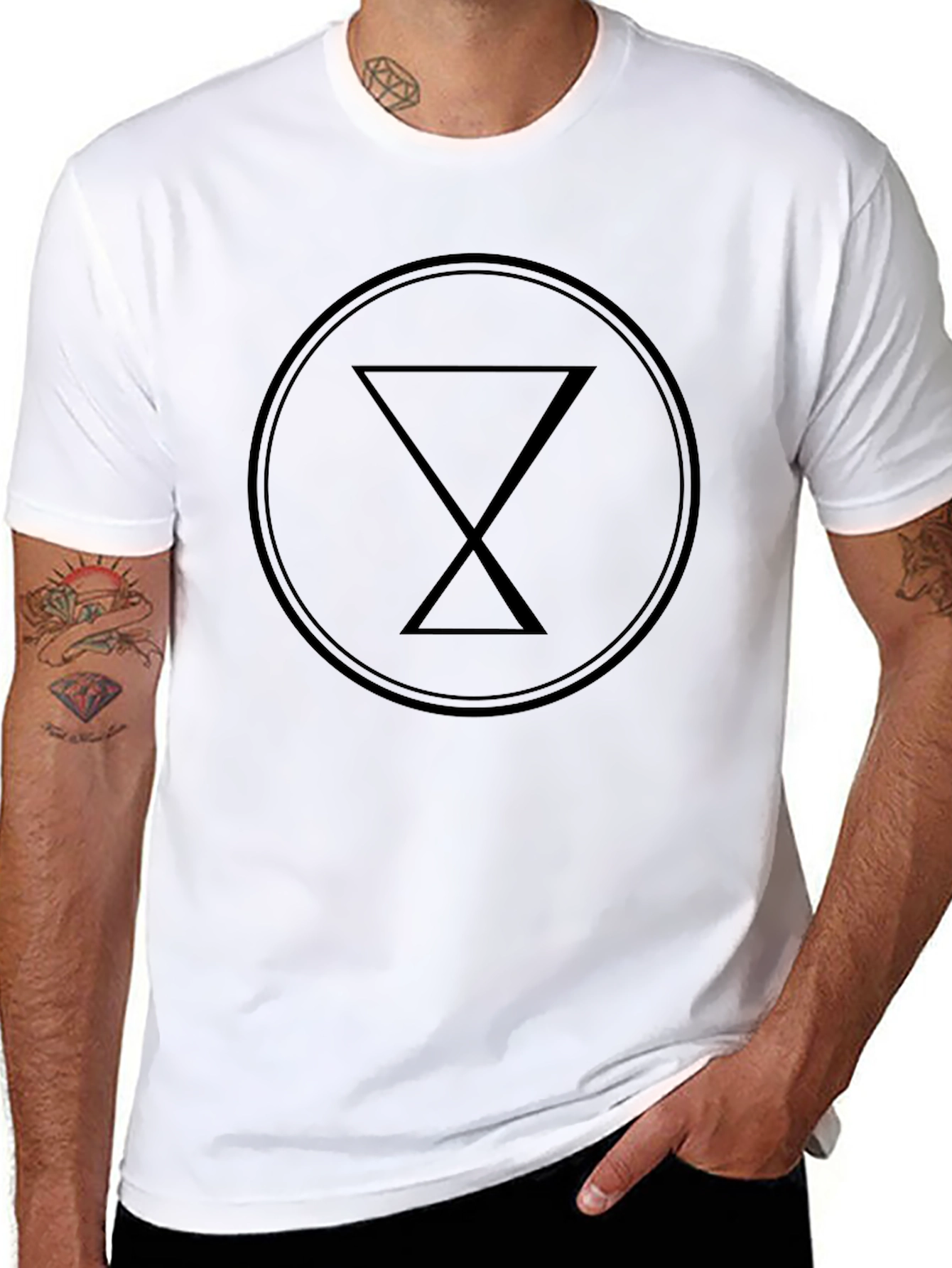 Geometric Symbol Black T-Shirt