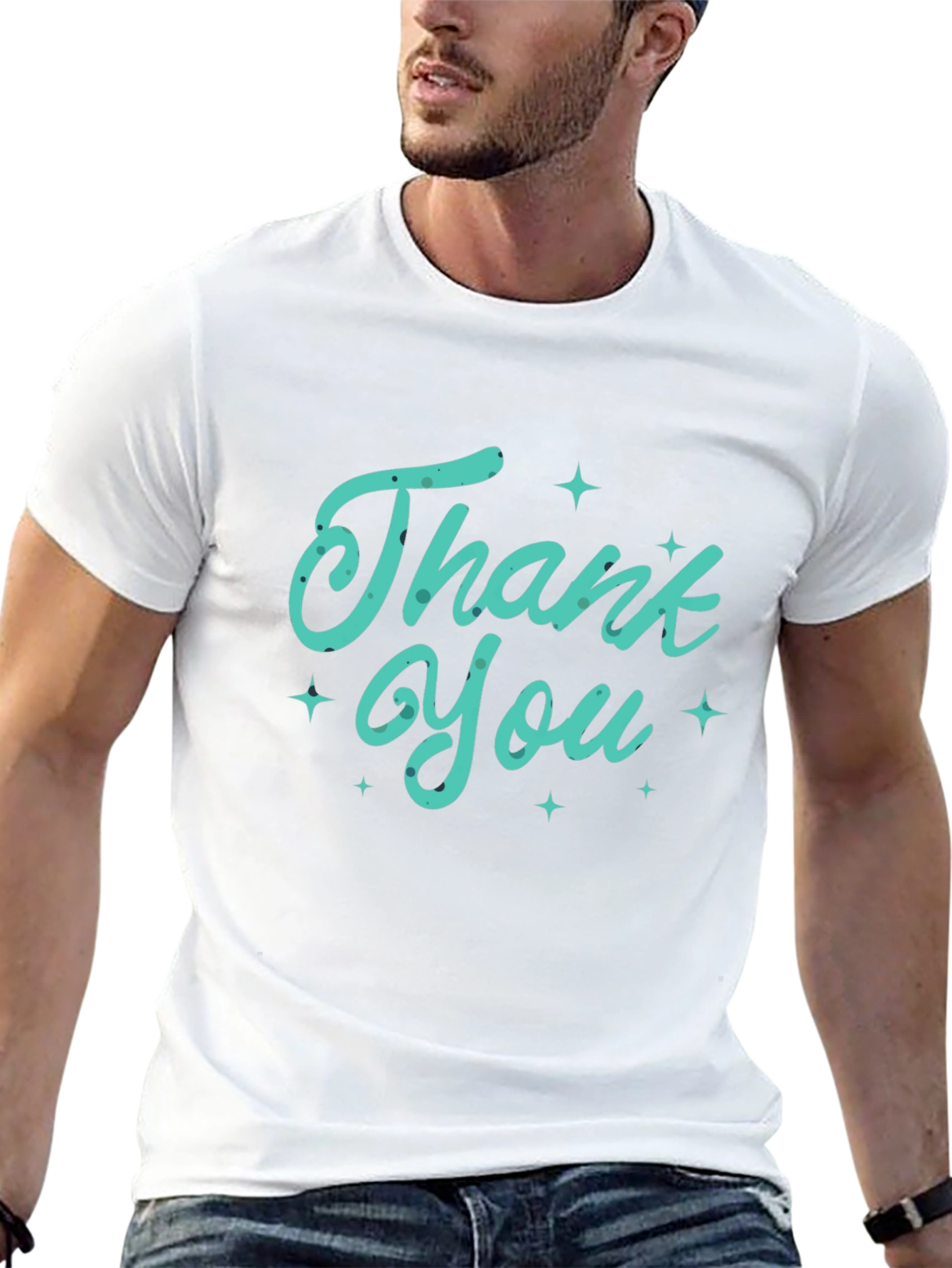 Thank You Graphic Tee - Soft Black T-Shirt