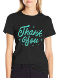 Thank You Graphic Tee - Soft Black T-Shirt