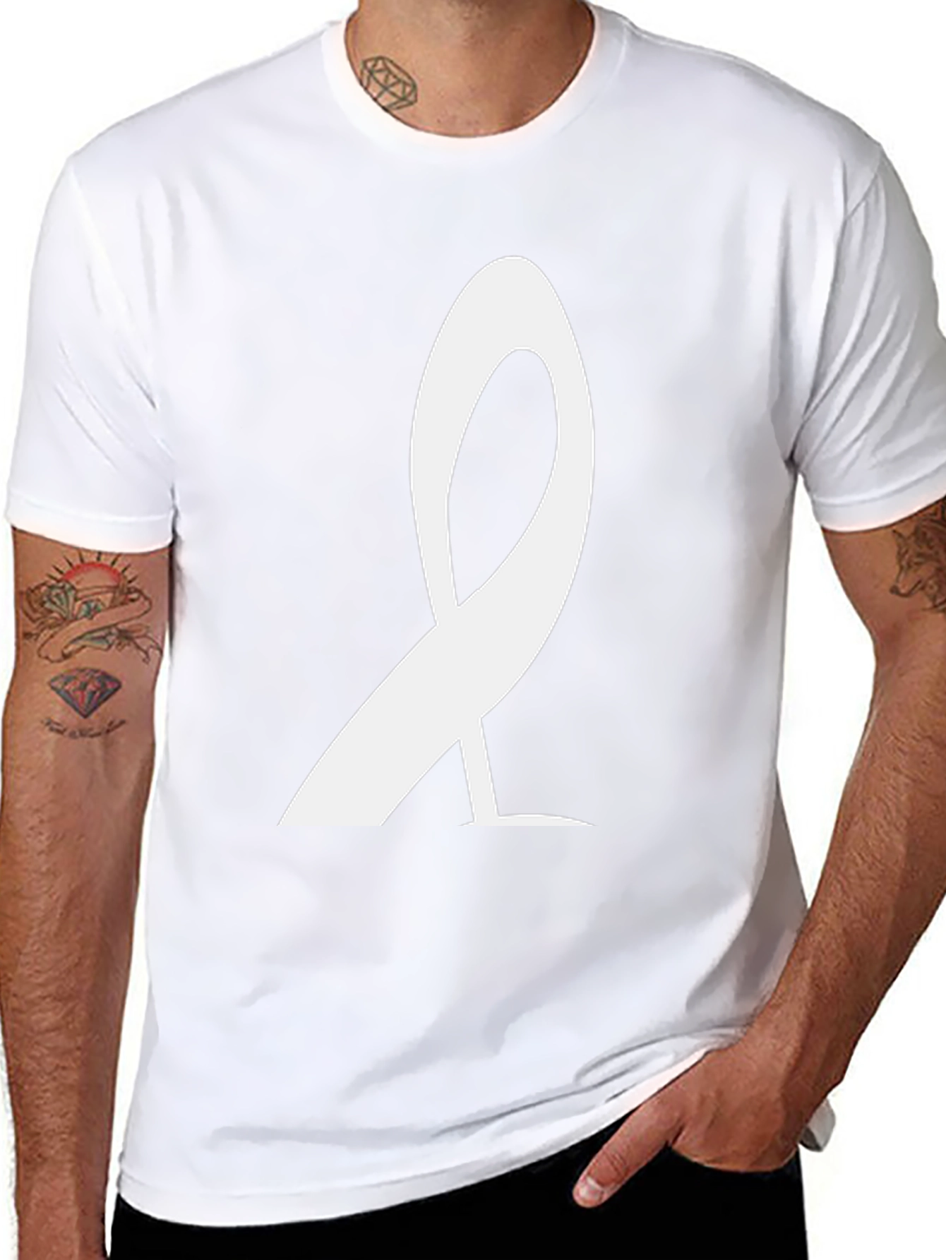 Stylish Black T-Shirt with White Graphic Design