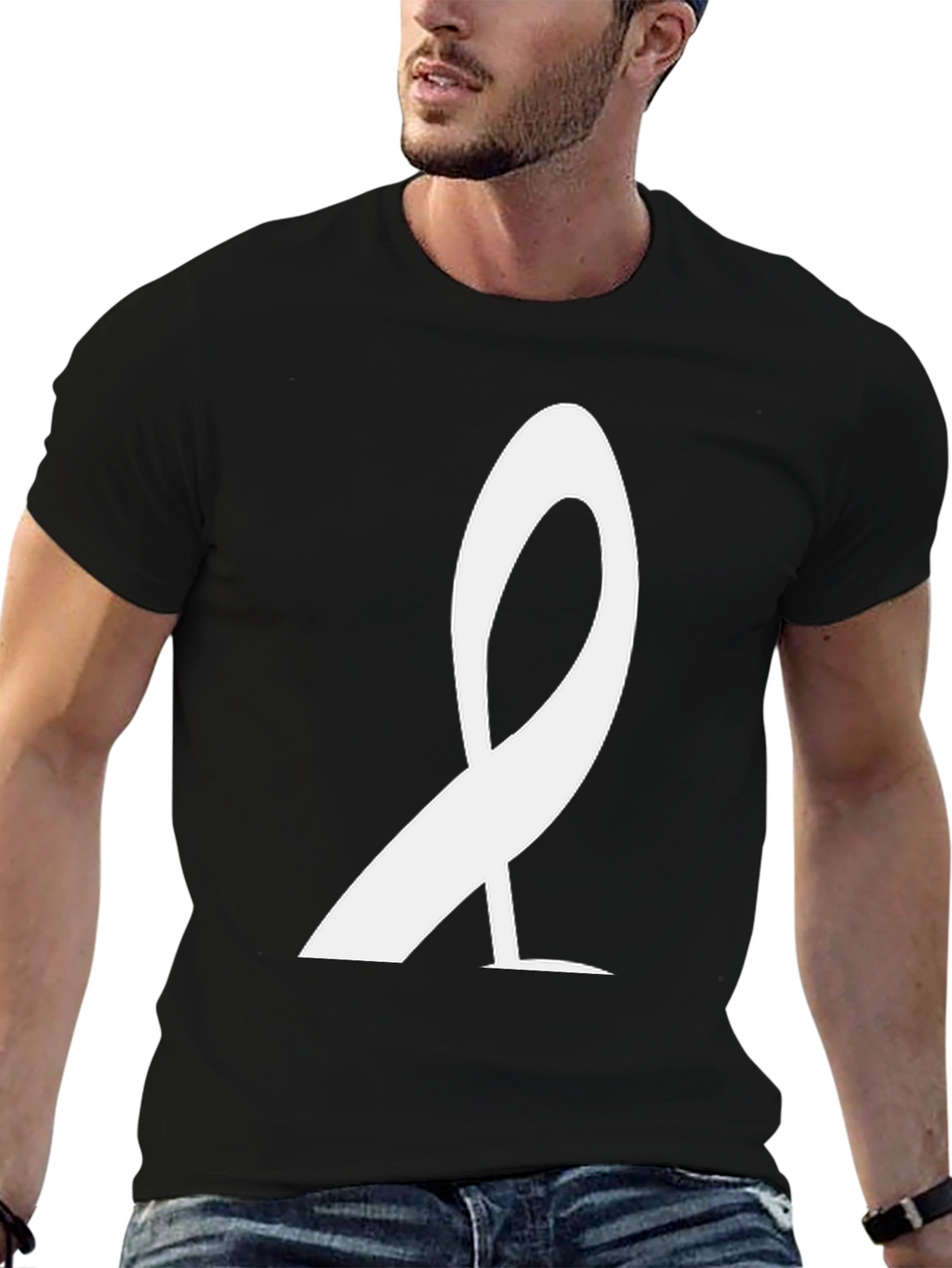 Stylish Black T-Shirt with White Graphic Design