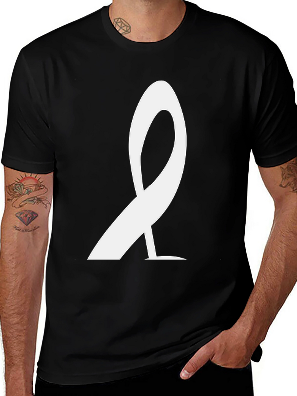 Stylish Black T-Shirt with White Graphic Design