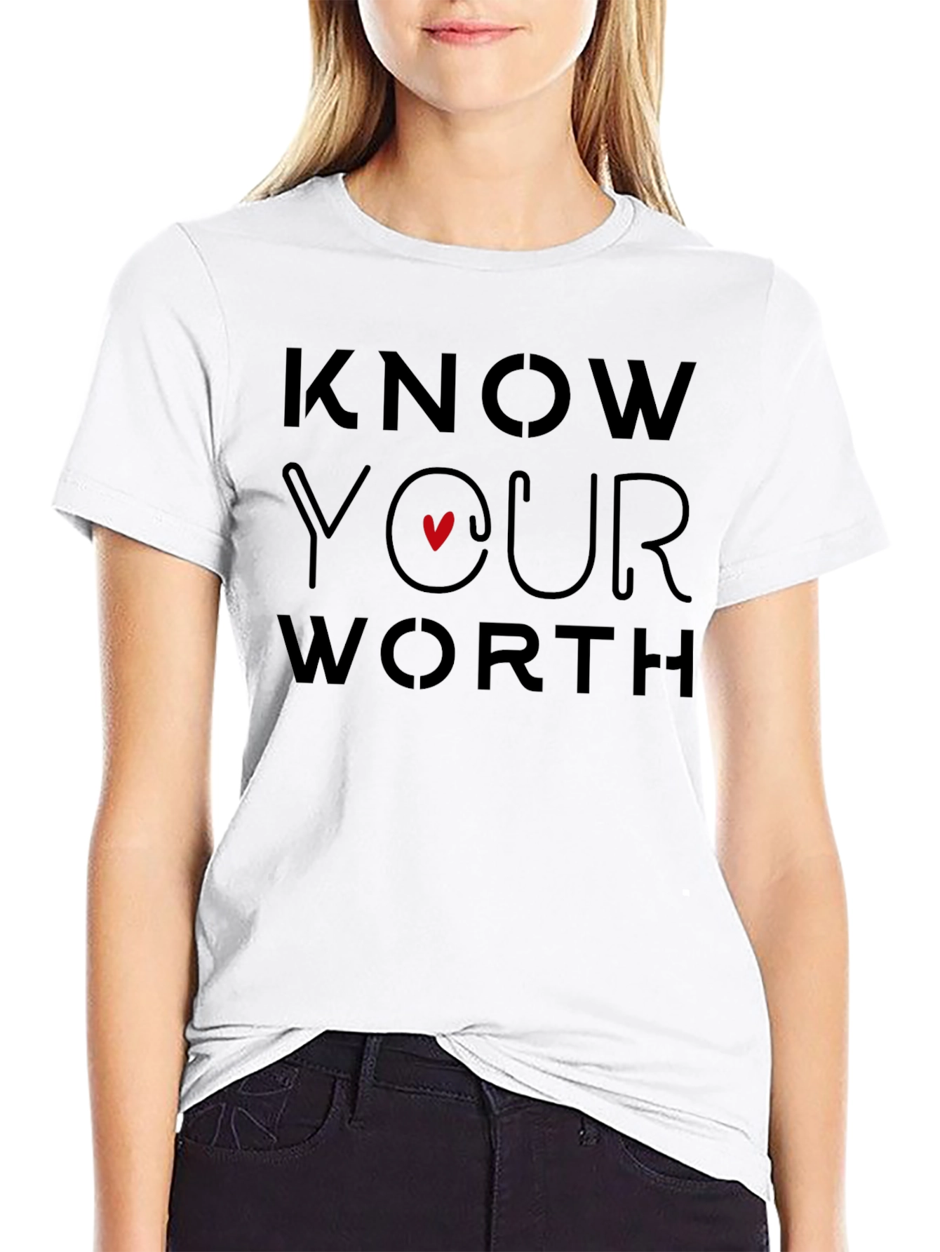 Know Your Worth Graphic Tee - Black