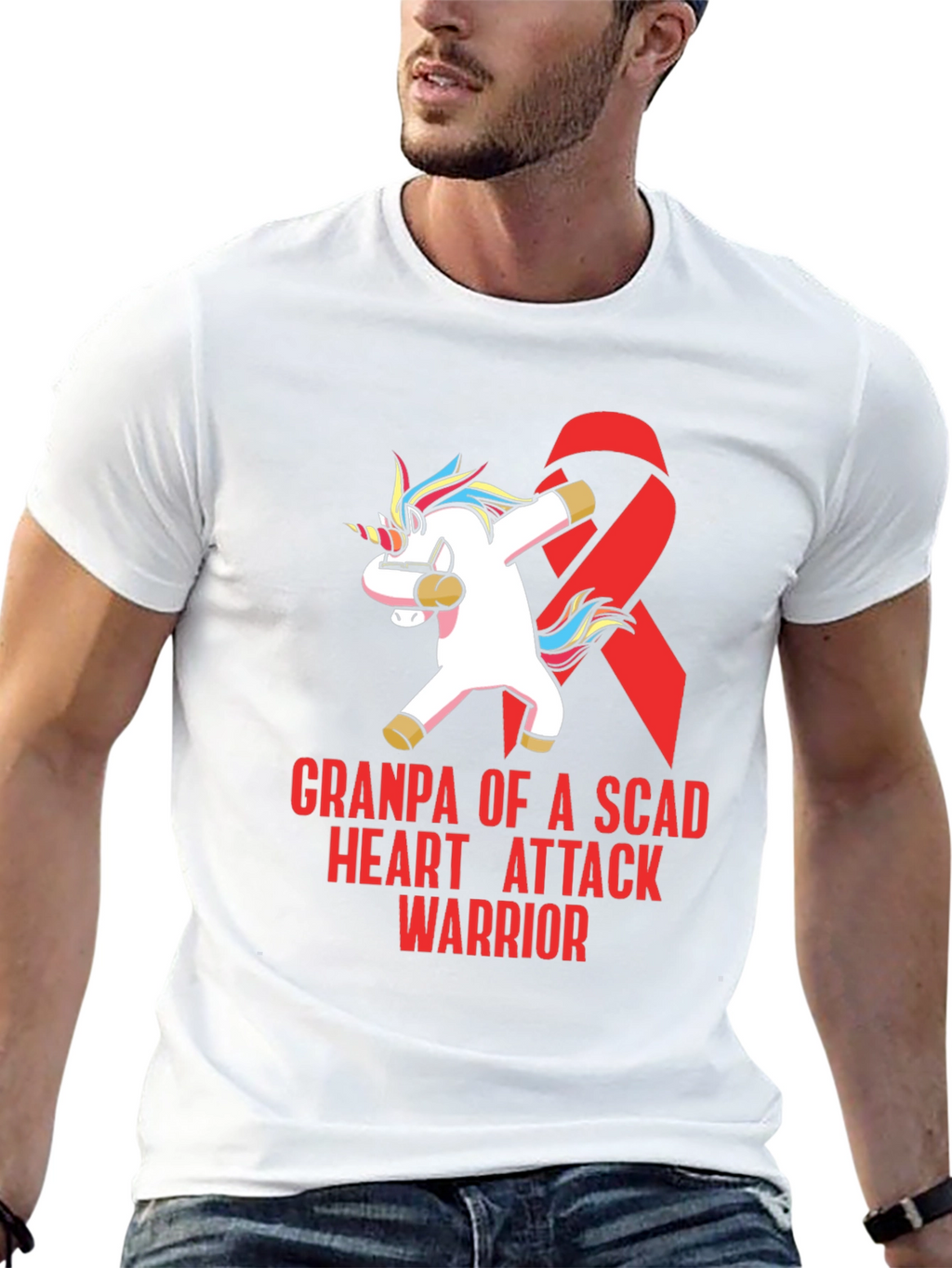 SCAD Heart Attack Warrior Grandpa T-Shirt