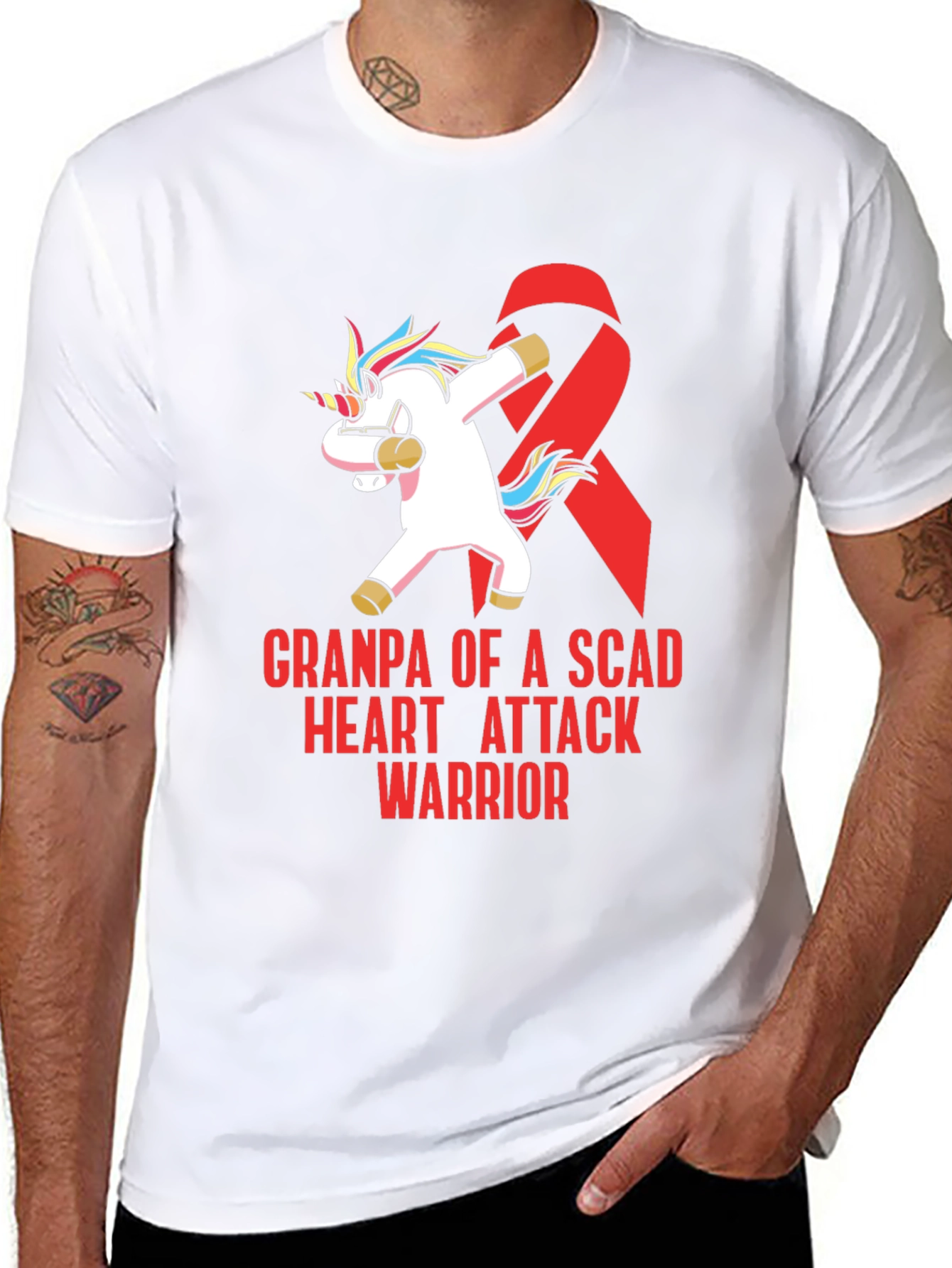 SCAD Heart Attack Warrior Grandpa T-Shirt