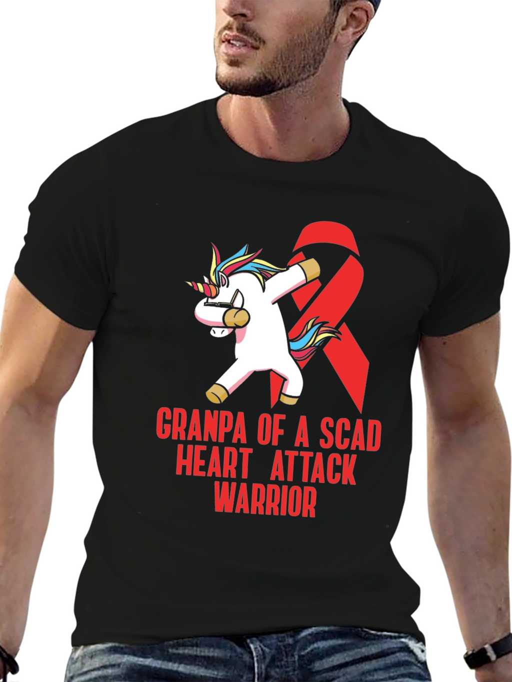 SCAD Heart Attack Warrior Grandpa T-Shirt