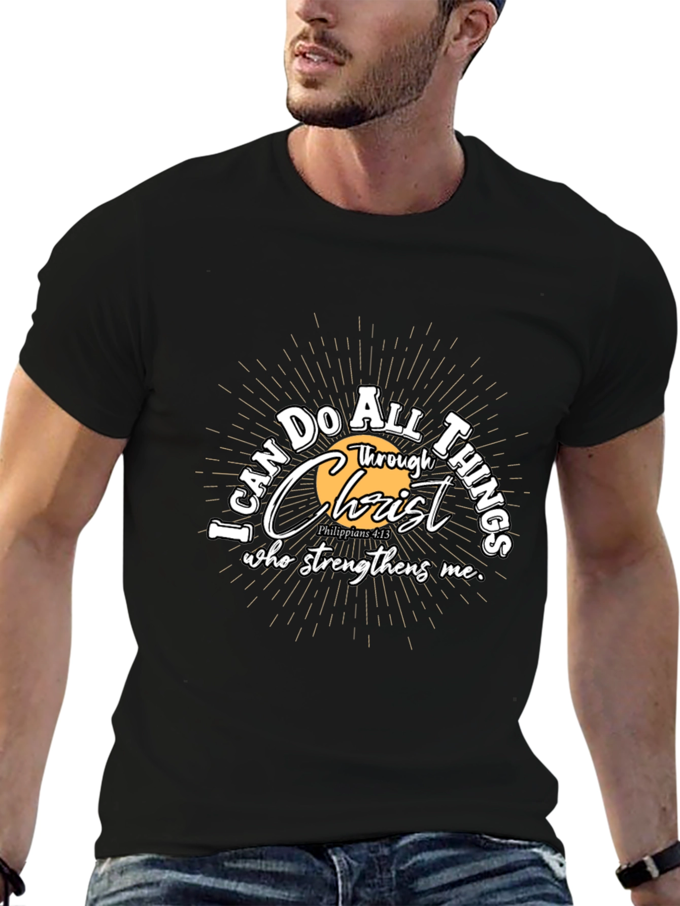 Faith-Inspired Black Graphic Tee
