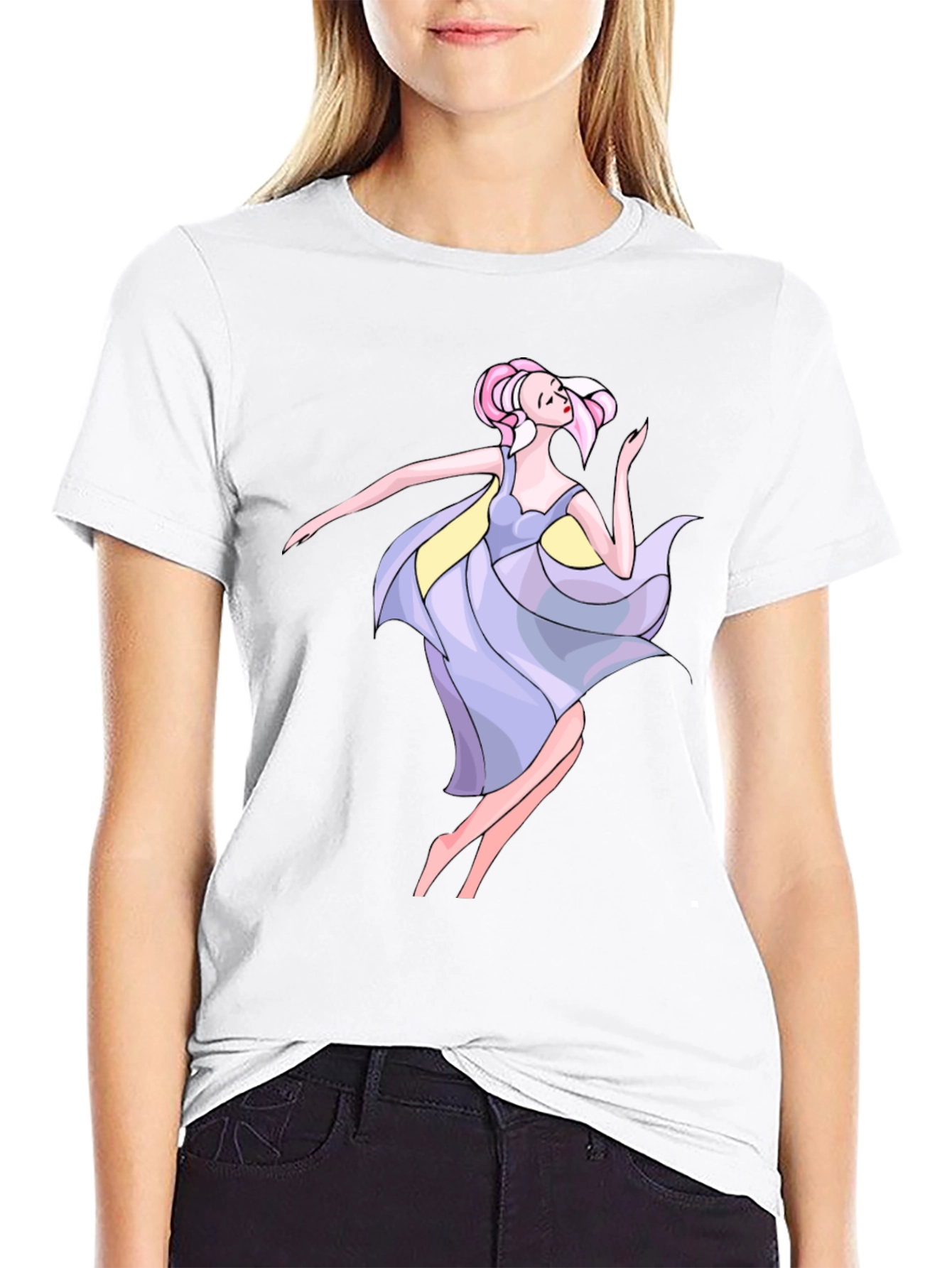 Dancing Woman Graphic Black Tee