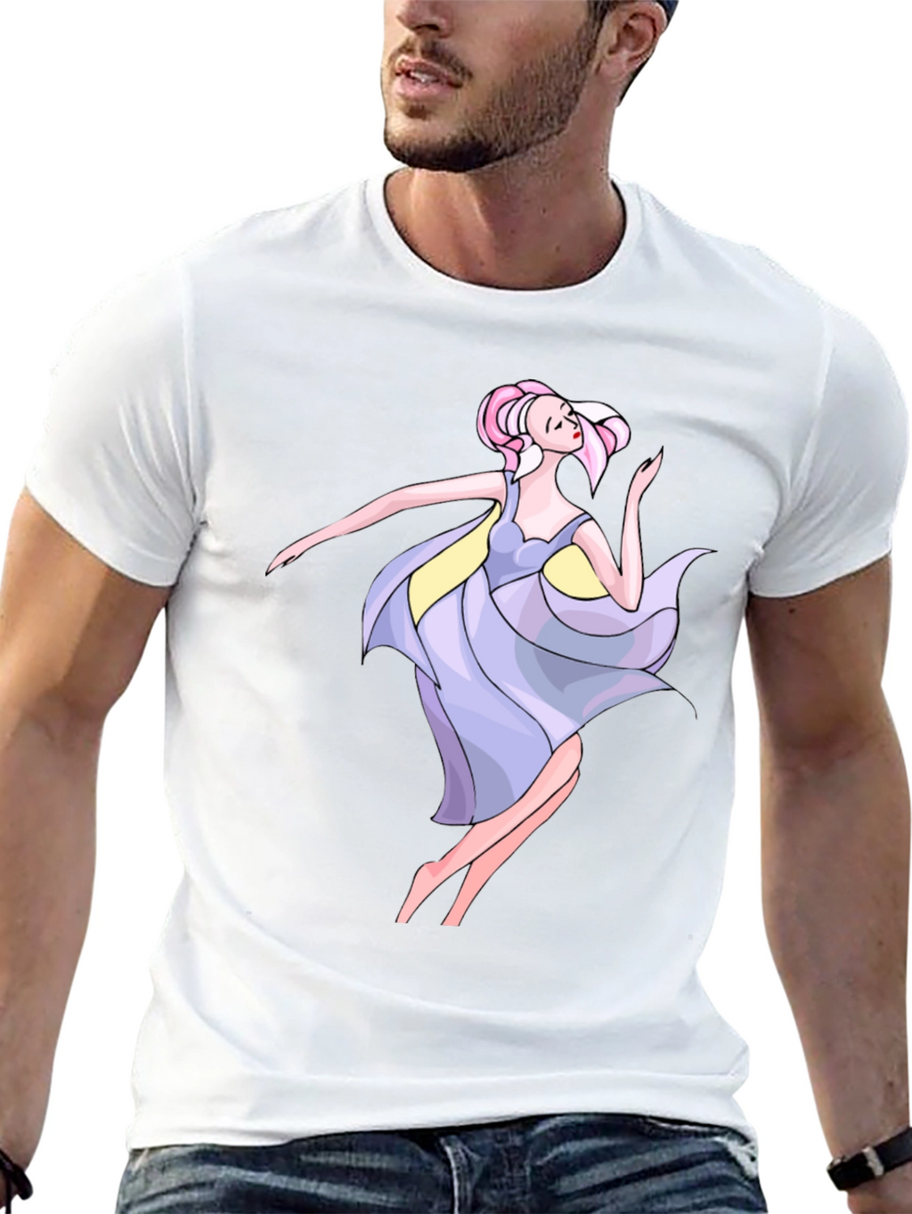 Dancing Woman Graphic Black Tee
