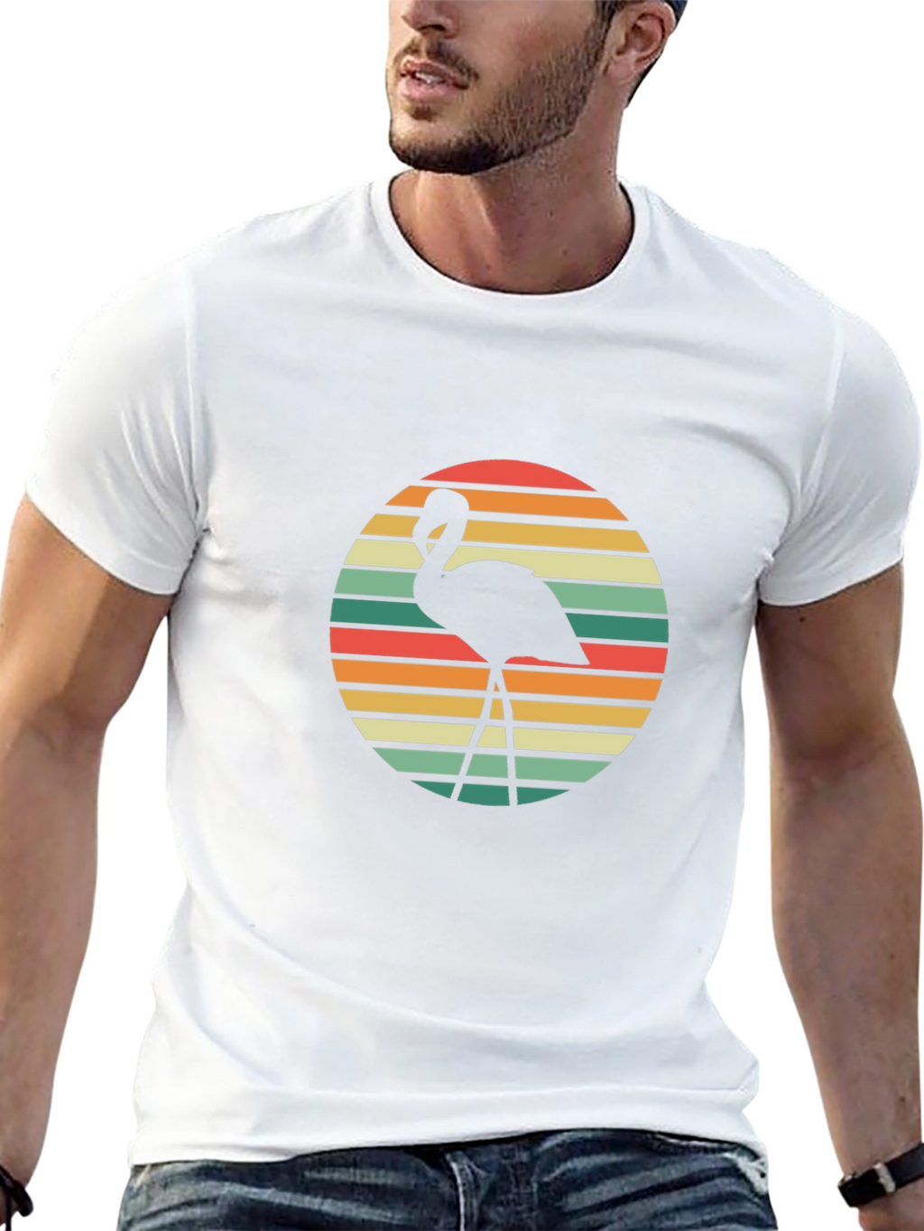 Retro Flamingo Graphic Tee - Stylish Casual Wear