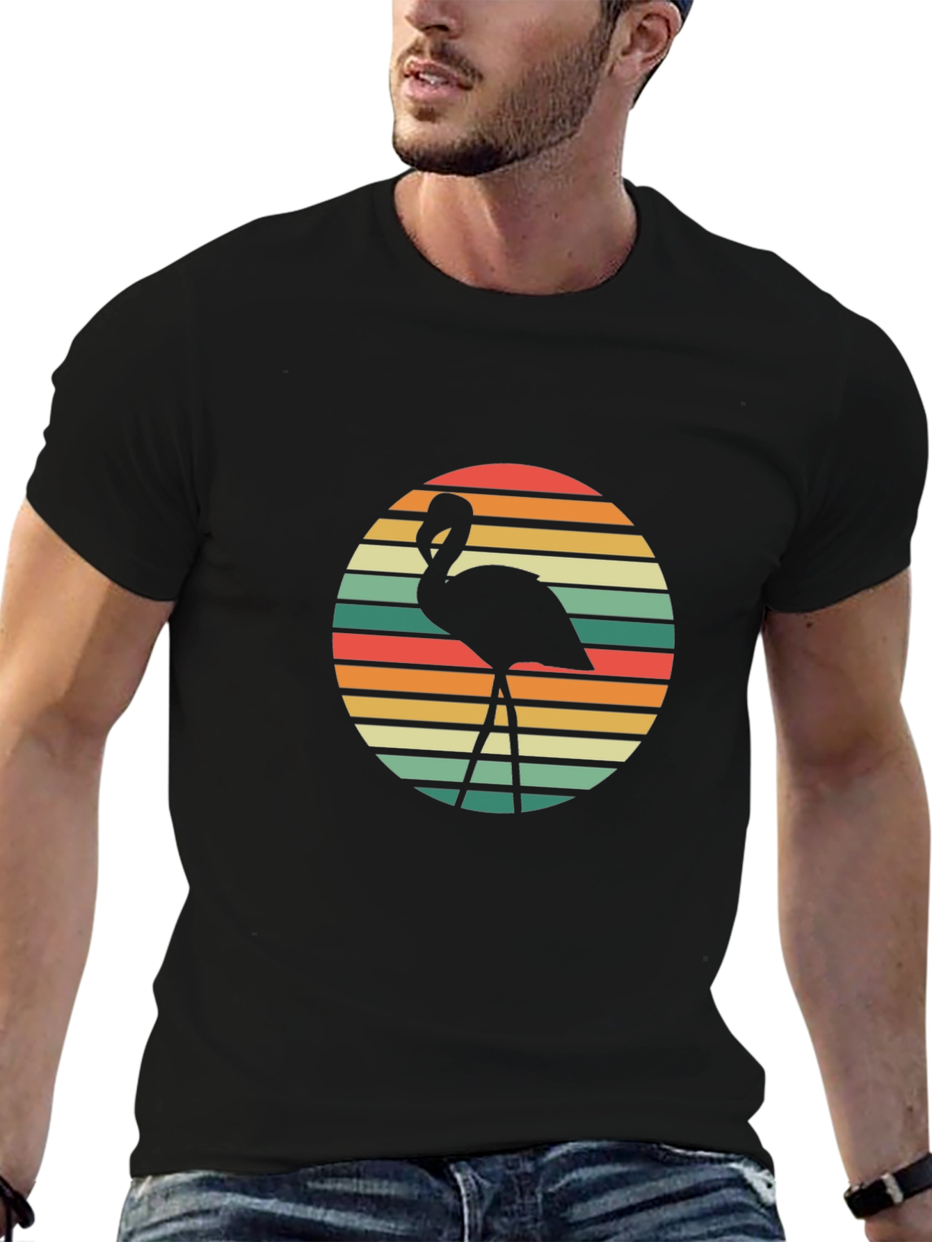 Retro Flamingo Graphic Tee - Stylish Casual Wear