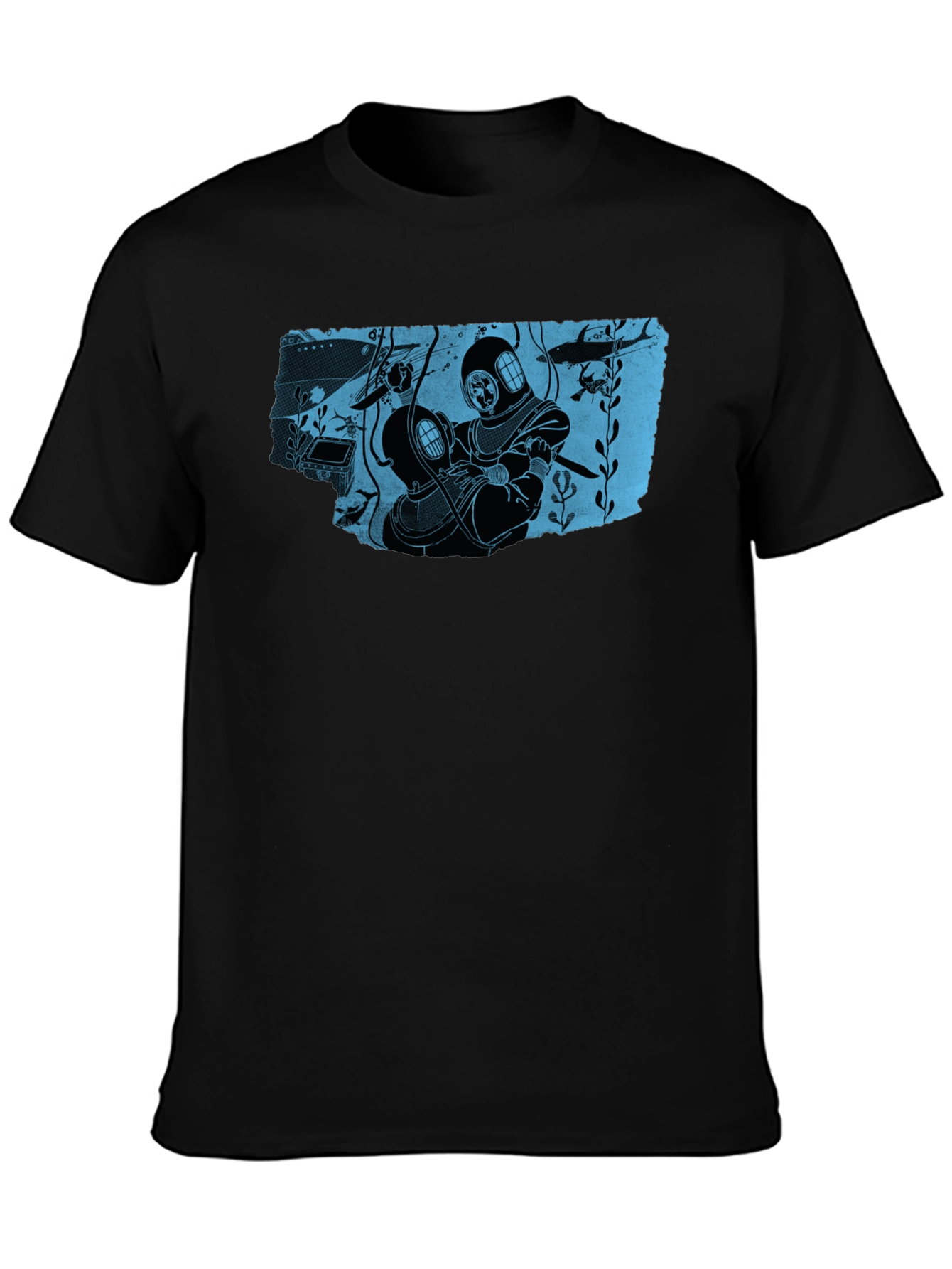 Vintage Diver Graphic Tee - Black