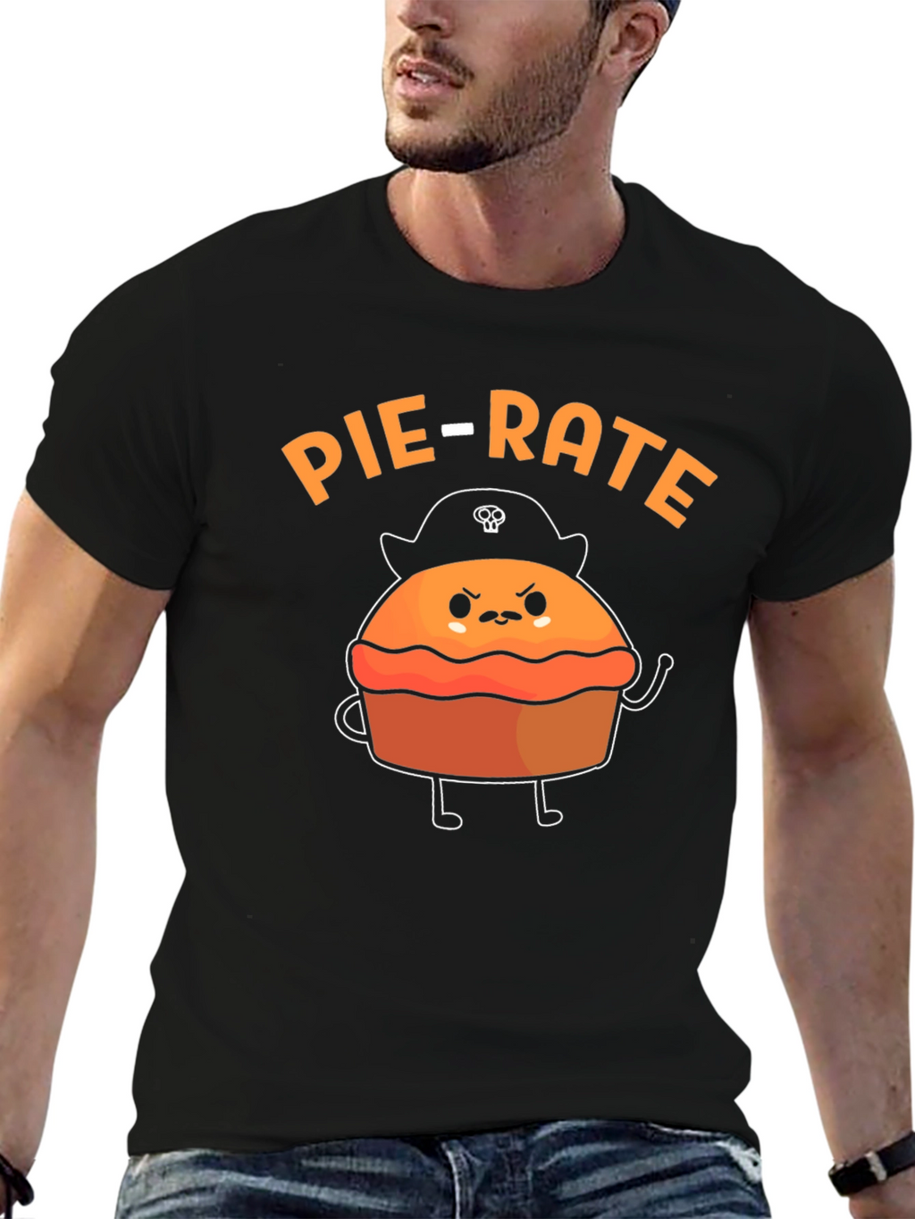 Pie-Rate Funny Pun Graphic T-Shirt