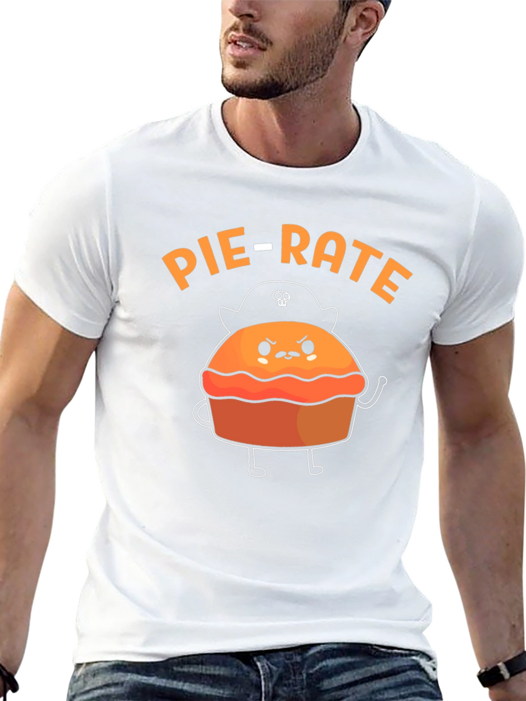 Pie-Rate Funny Pun Graphic T-Shirt