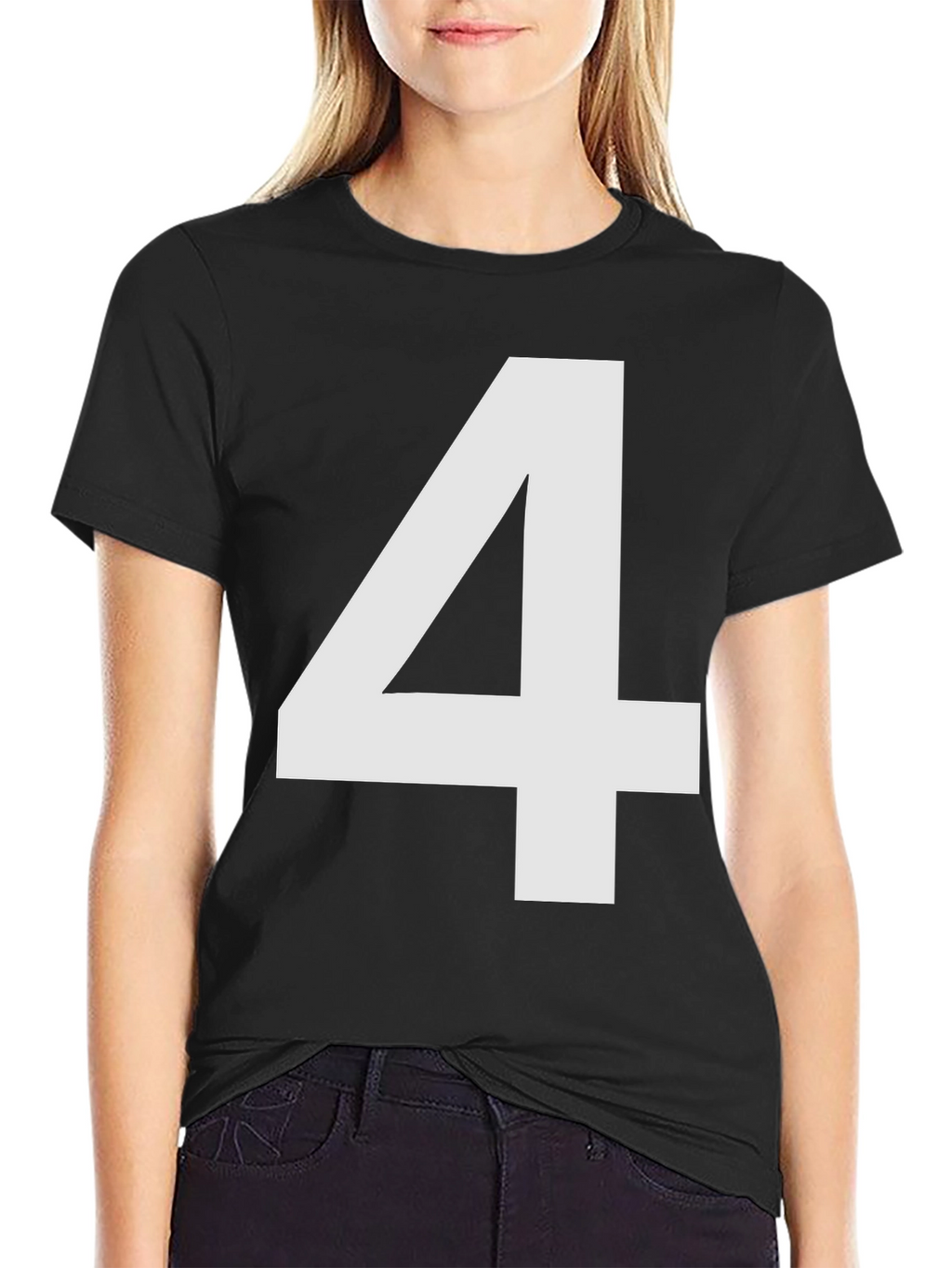 Bold Number 4 Black T-Shirt