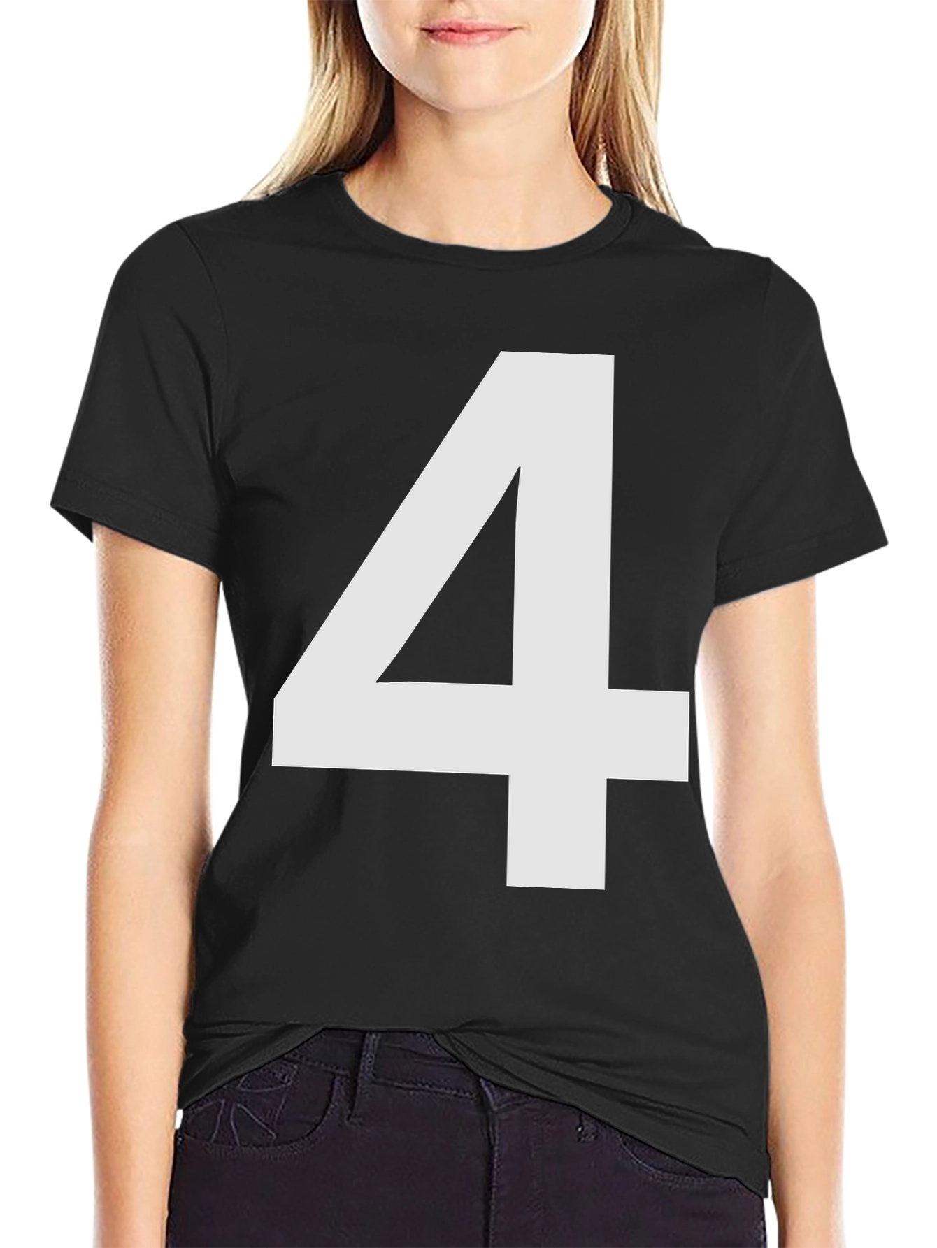 Bold Number 4 Black T-Shirt