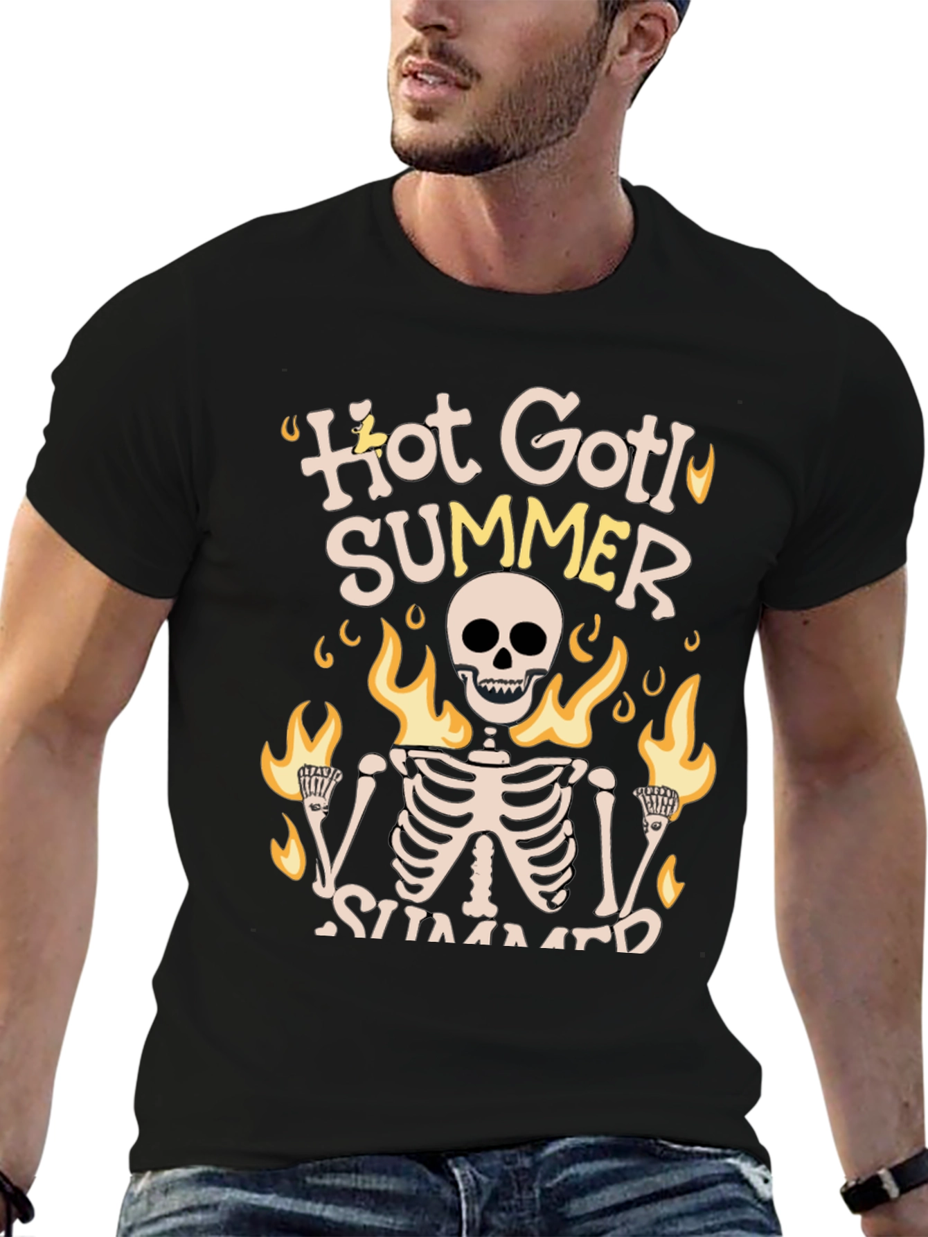Hot Goth Summer Skeleton Graphic Tee