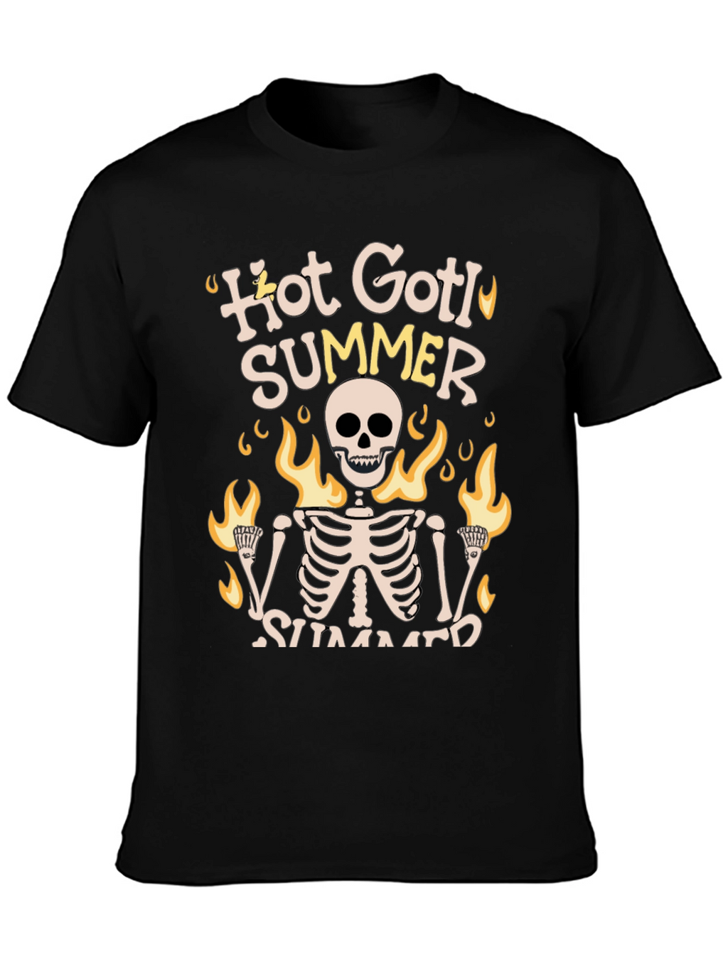 Hot Goth Summer Skeleton Graphic Tee