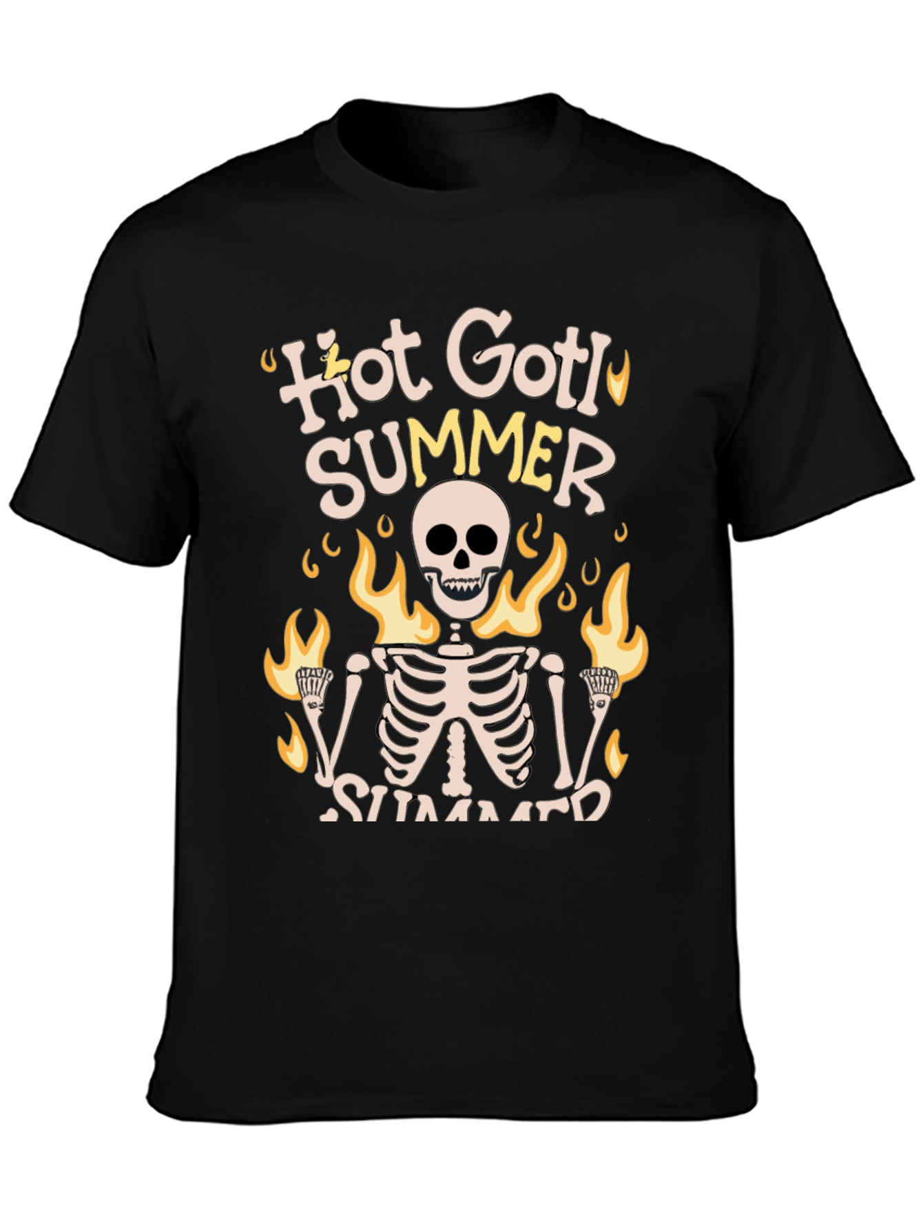 Hot Goth Summer Skeleton Graphic Tee