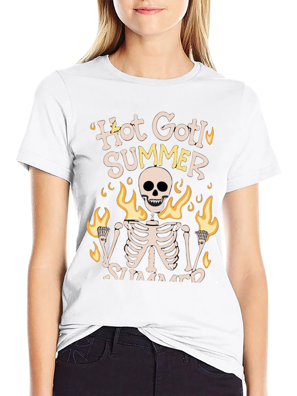 Hot Goth Summer Skeleton Graphic Tee