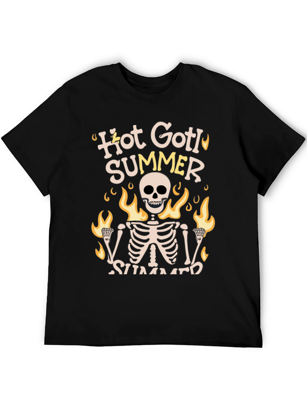Hot Goth Summer Skeleton Graphic Tee