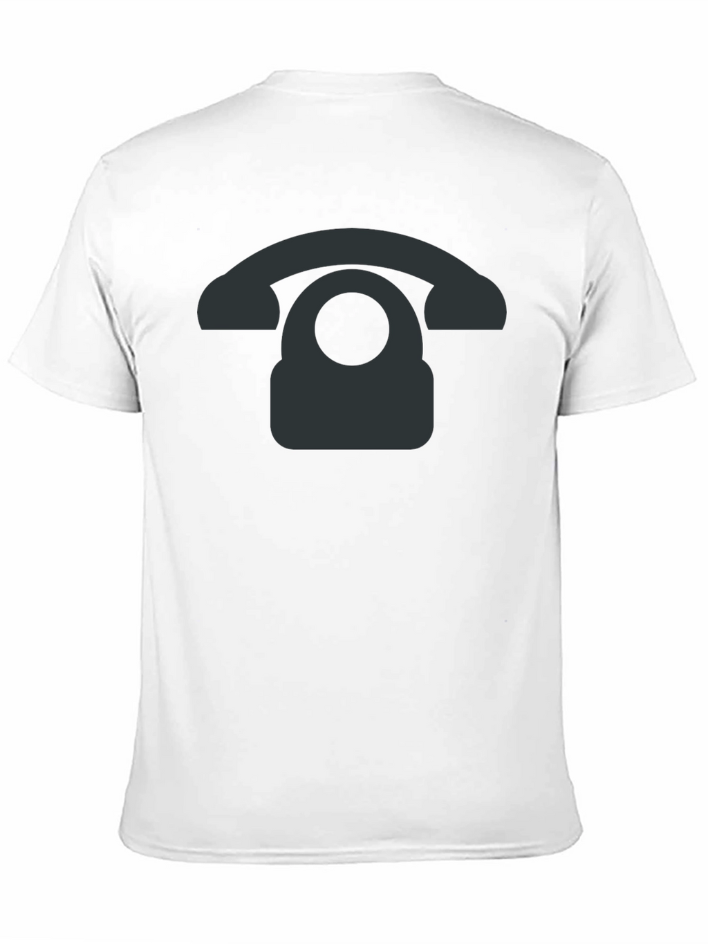 Retro Phone Graphic Tee - Black Cotton Blend