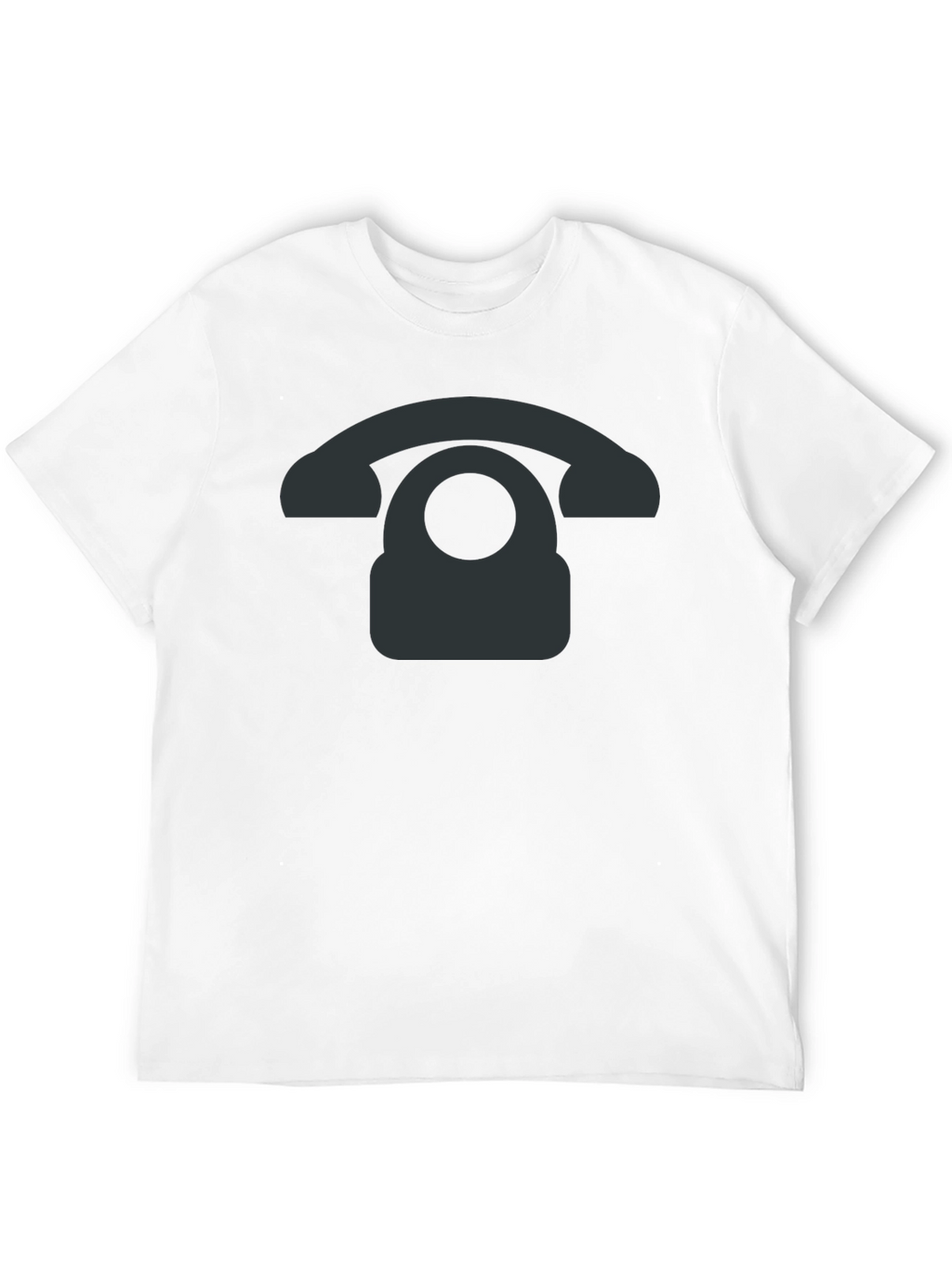 Retro Phone Graphic Tee - Black Cotton Blend