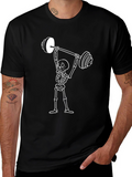 Skeleton Weightlifting Graphic T-Shirt