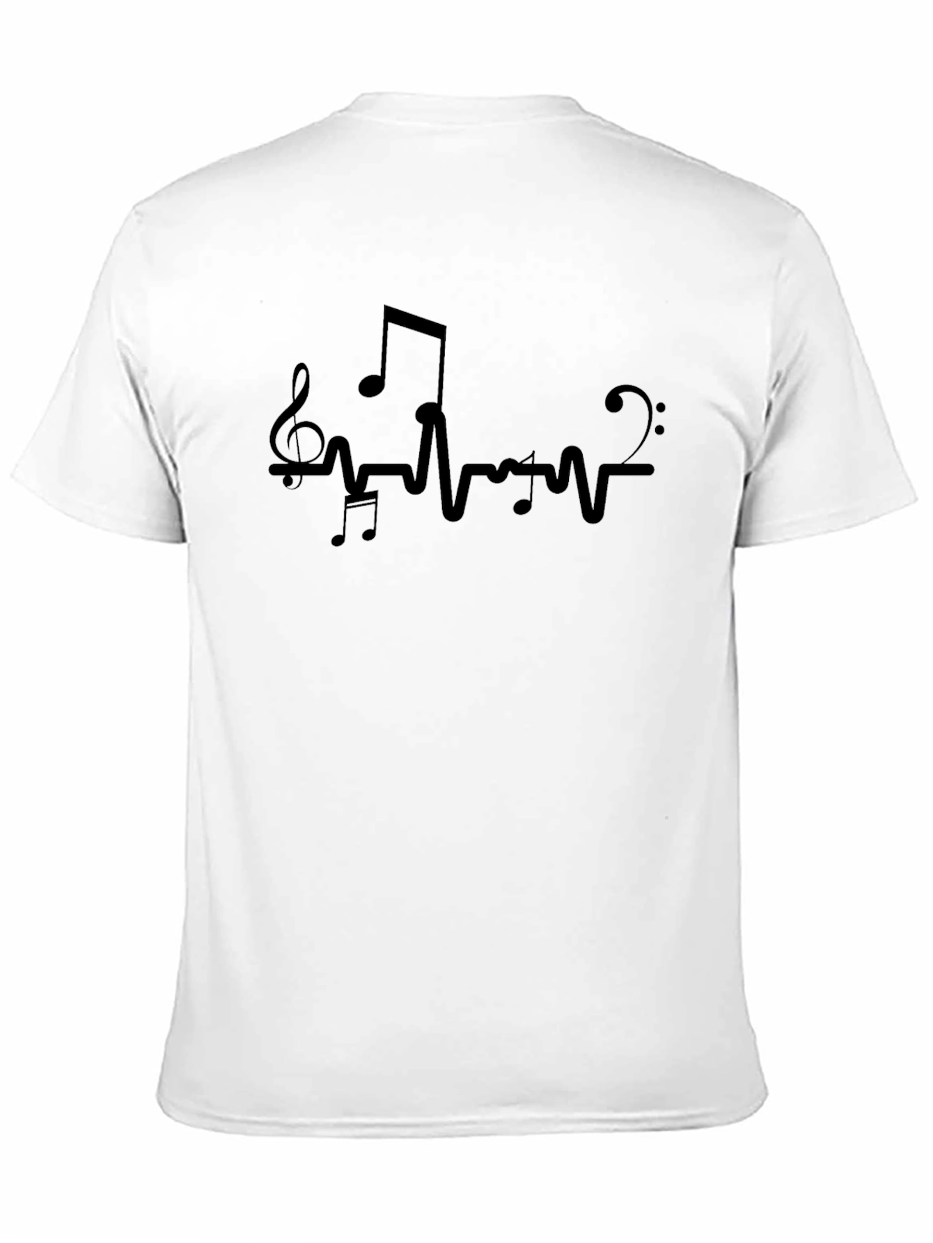 Musical Heartbeat Graphic Tee - Stylish Black T-Shirt