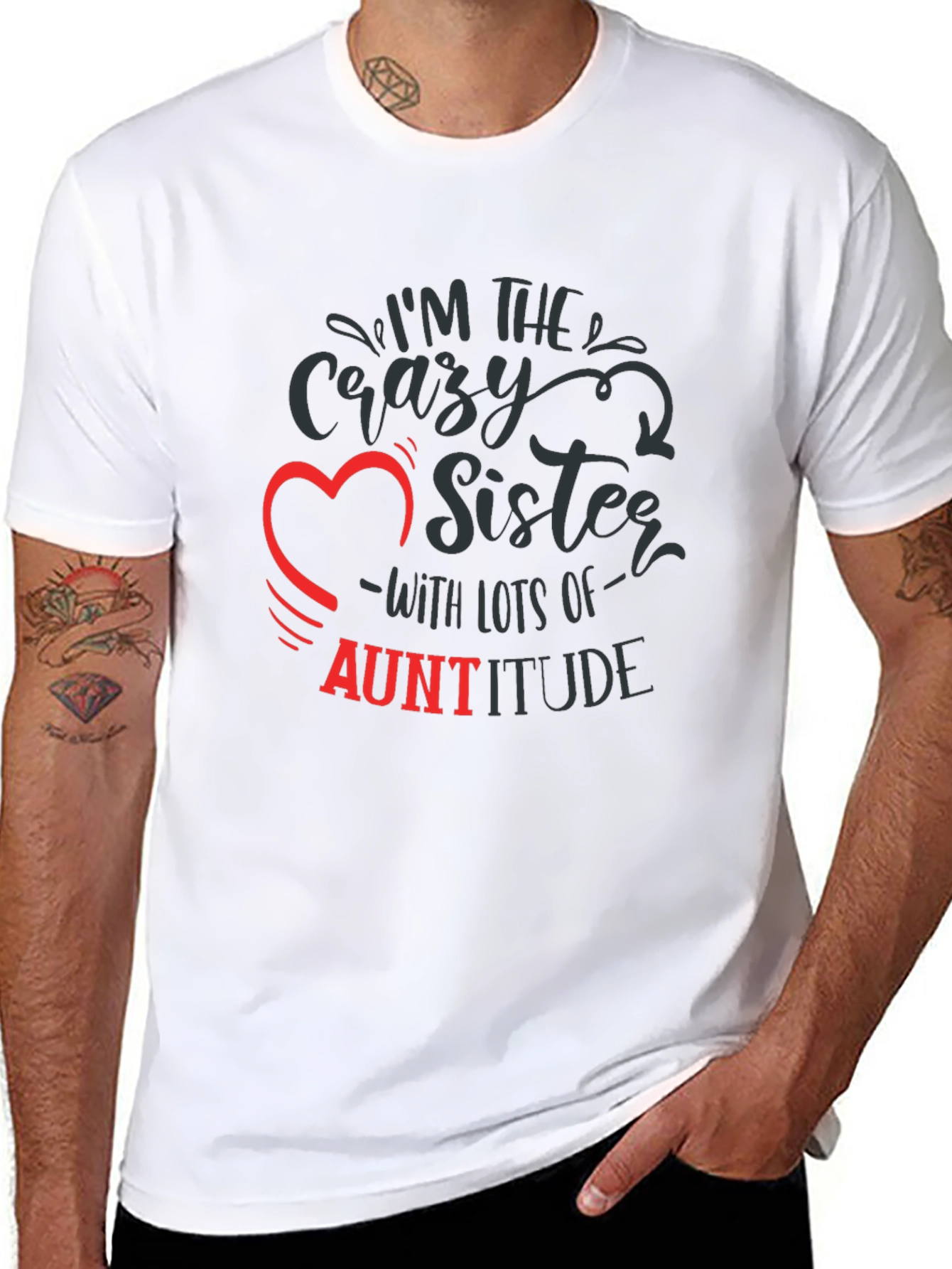 Crazy Sister Auntitude Black Tee