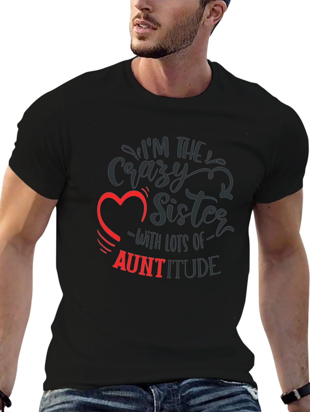Crazy Sister Auntitude Black Tee