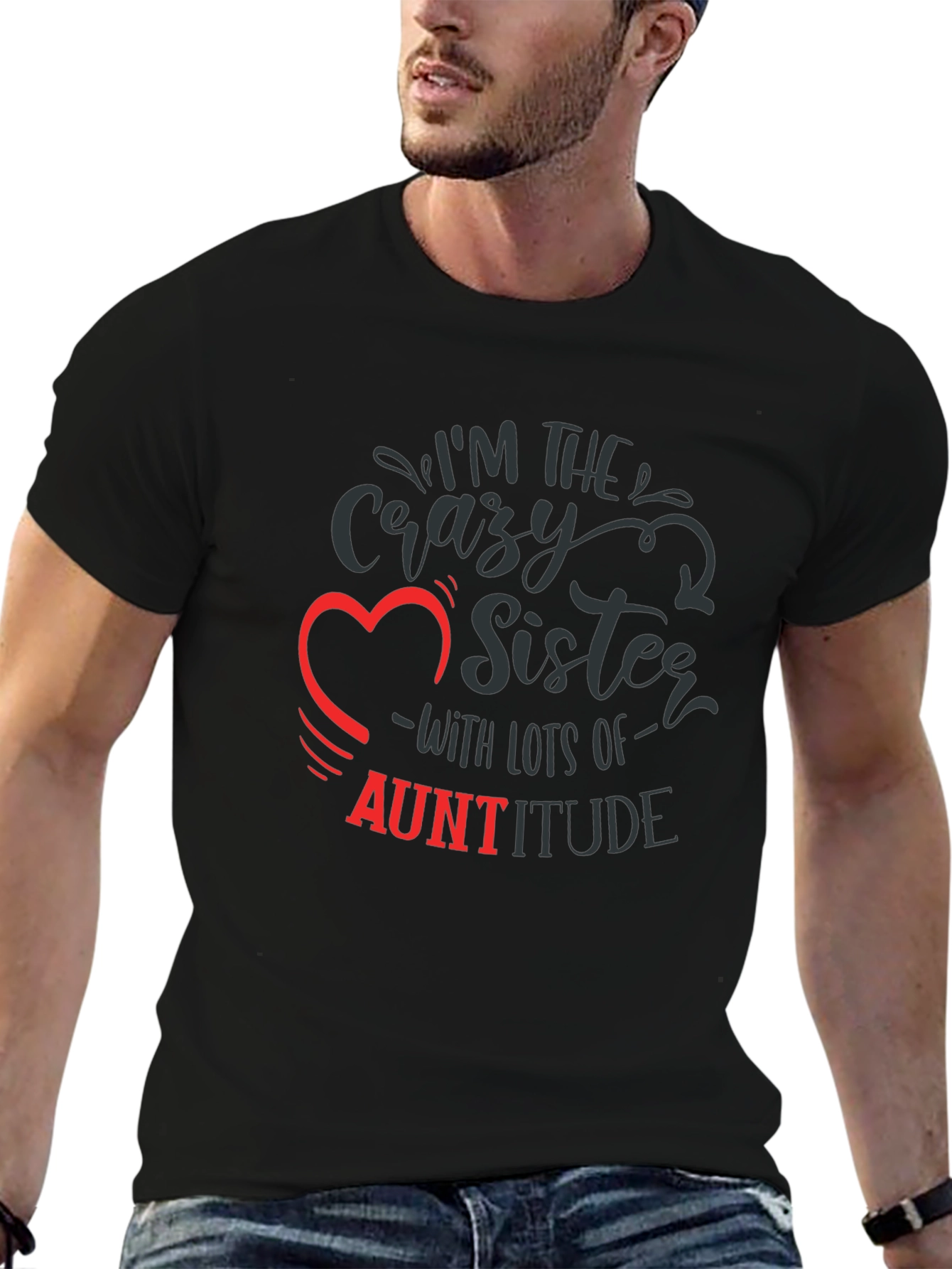 Crazy Sister Auntitude Black Tee