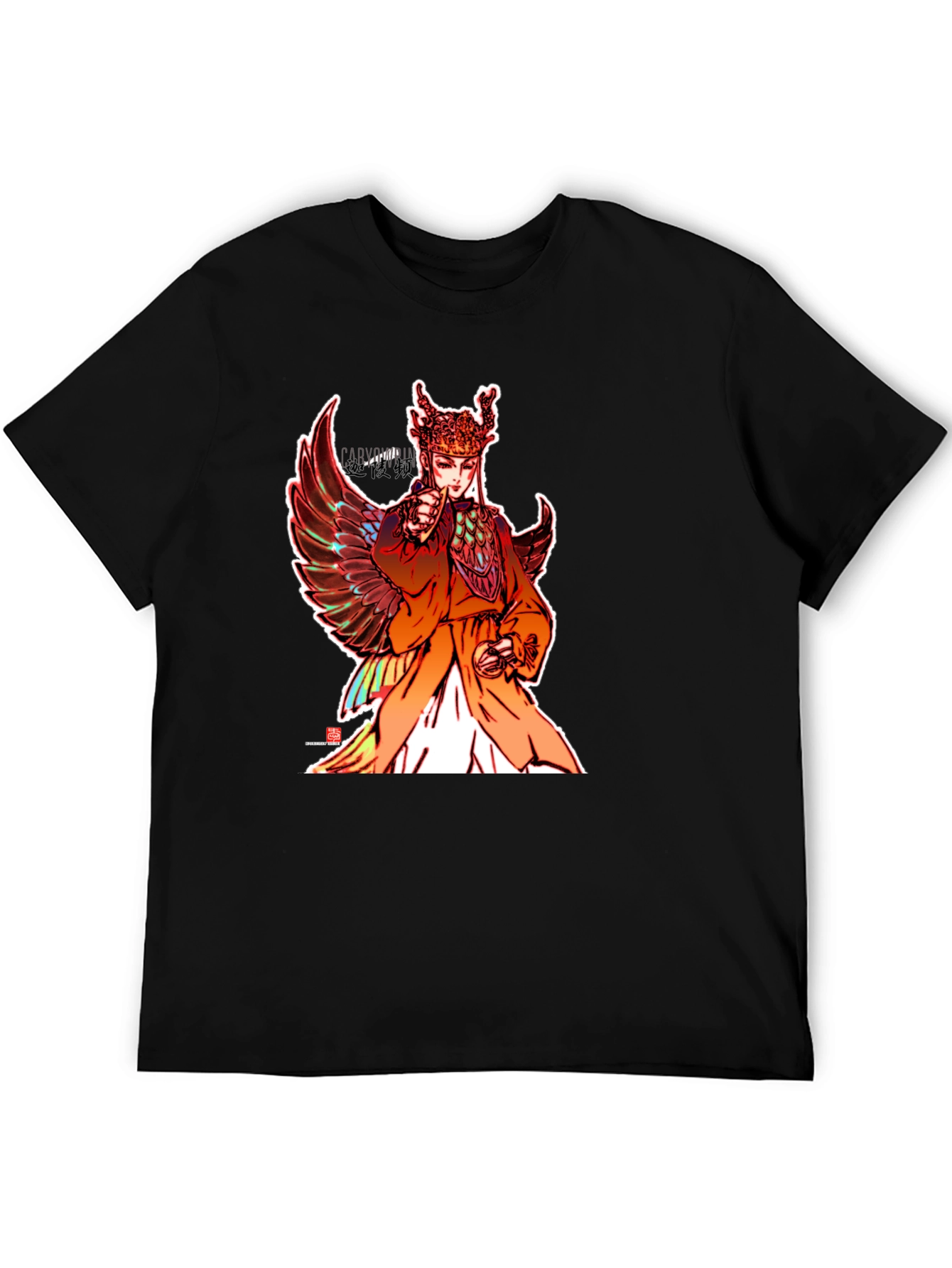 Winged Figure Graphic Tee - Black Unisex
