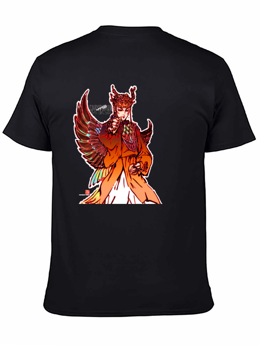 Winged Figure Graphic Tee - Black Unisex