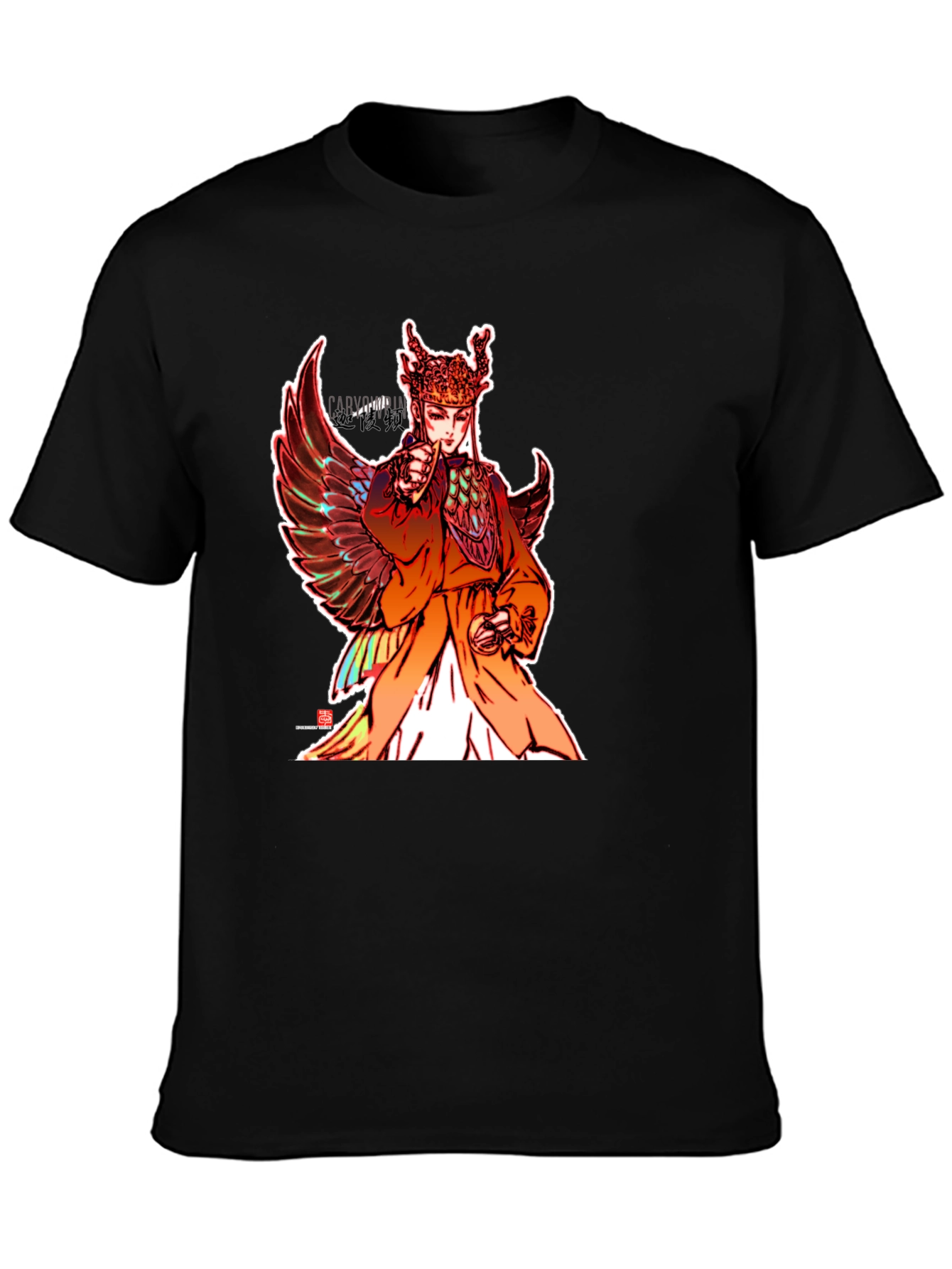 Winged Figure Graphic Tee - Black Unisex
