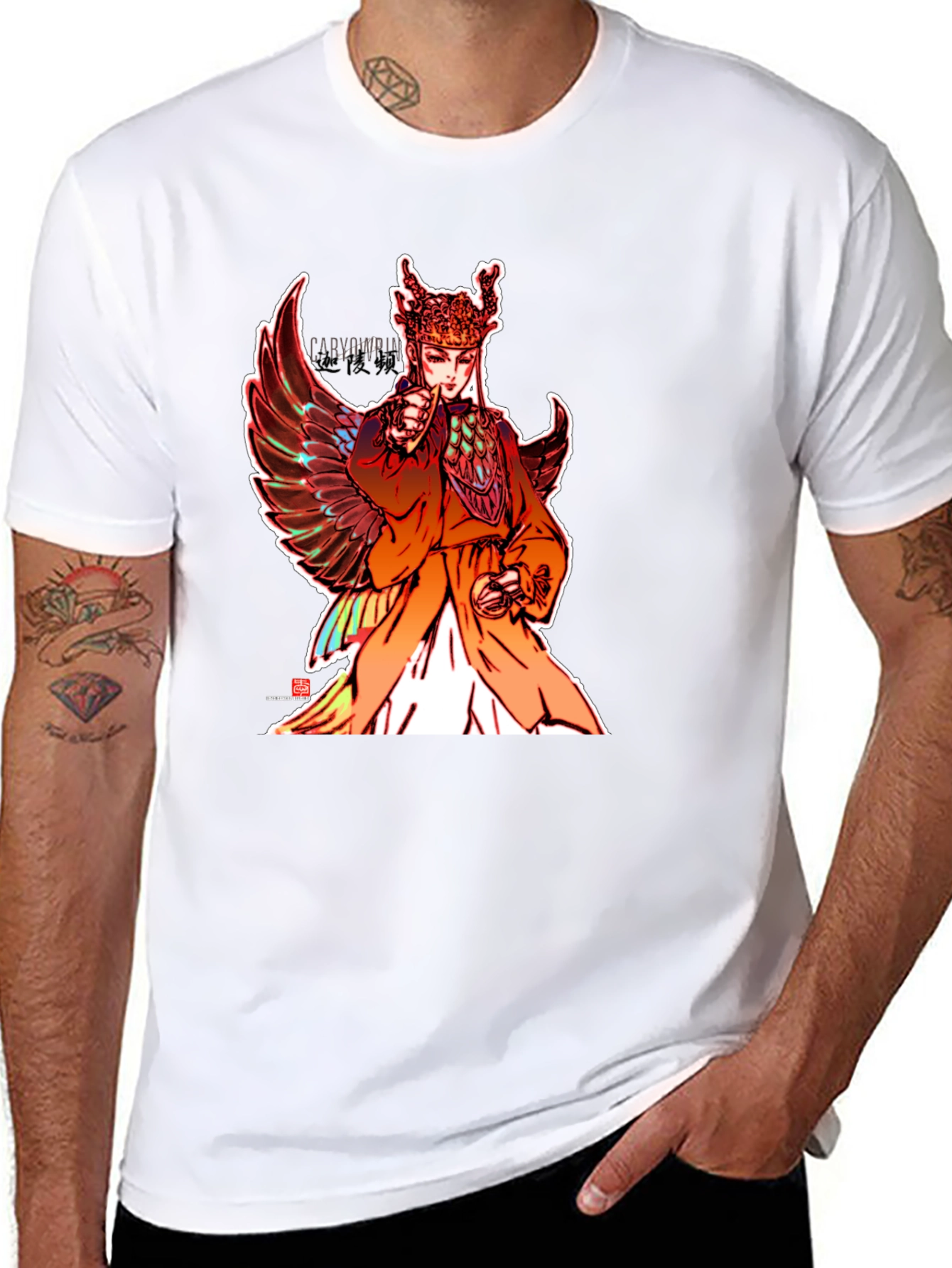 Winged Figure Graphic Tee - Black Unisex