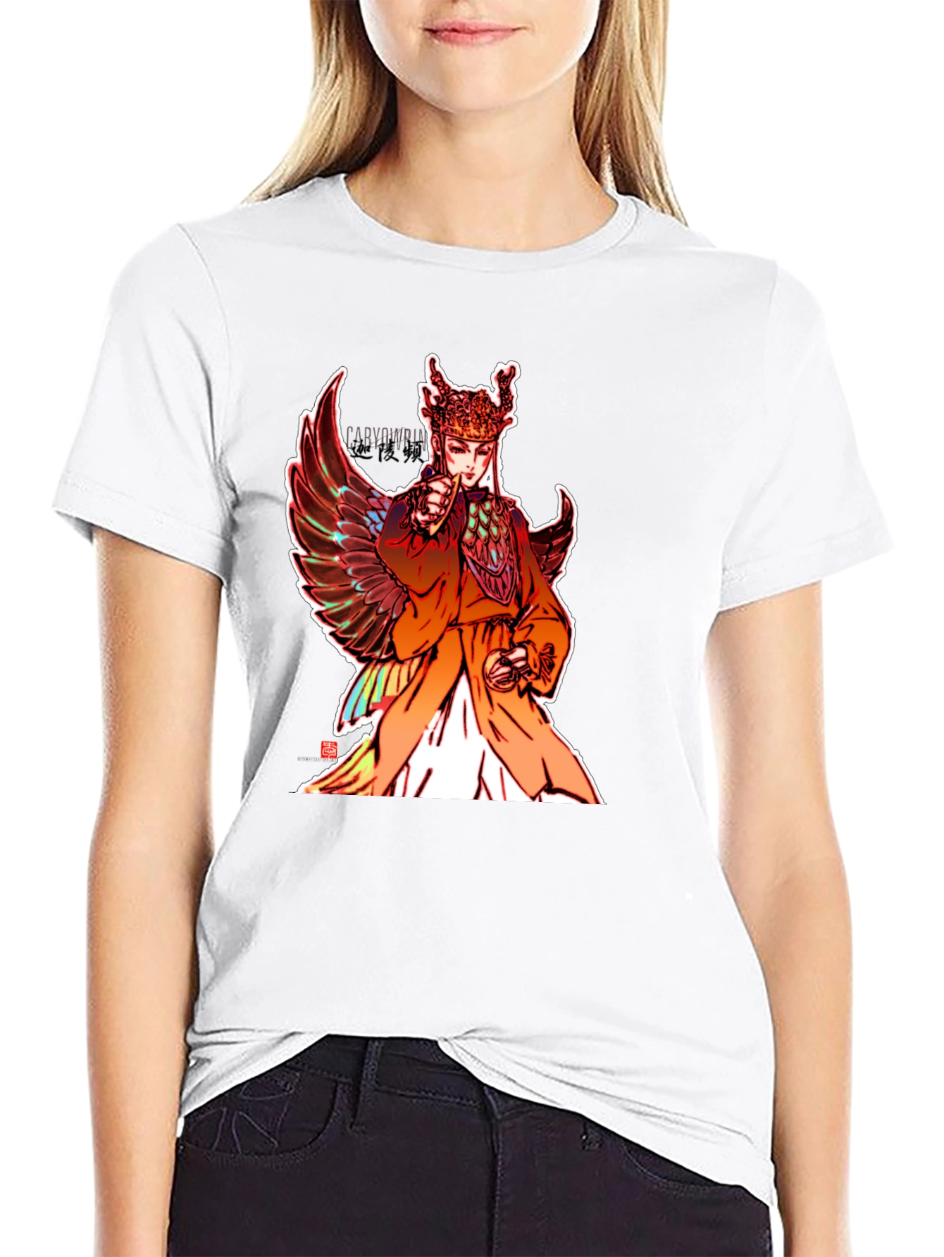 Winged Figure Graphic Tee - Black Unisex