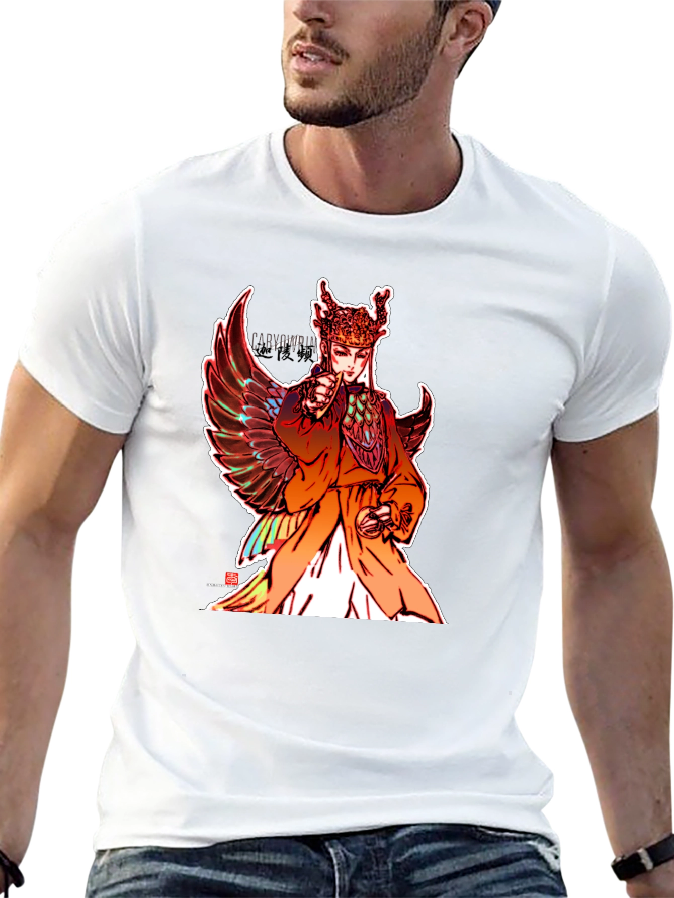 Winged Figure Graphic Tee - Black Unisex