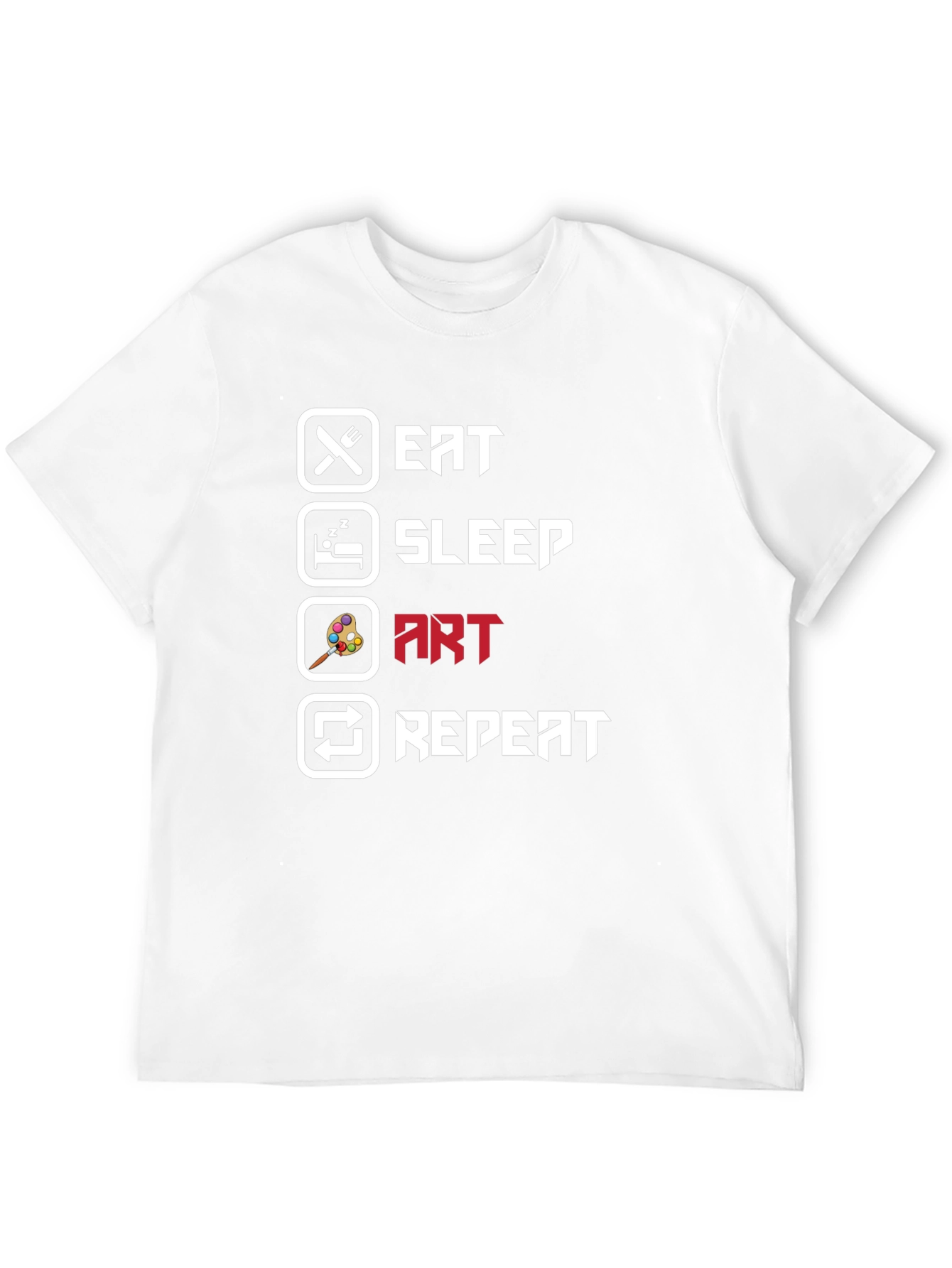 Eat Sleep Art Repeat Black T-Shirt