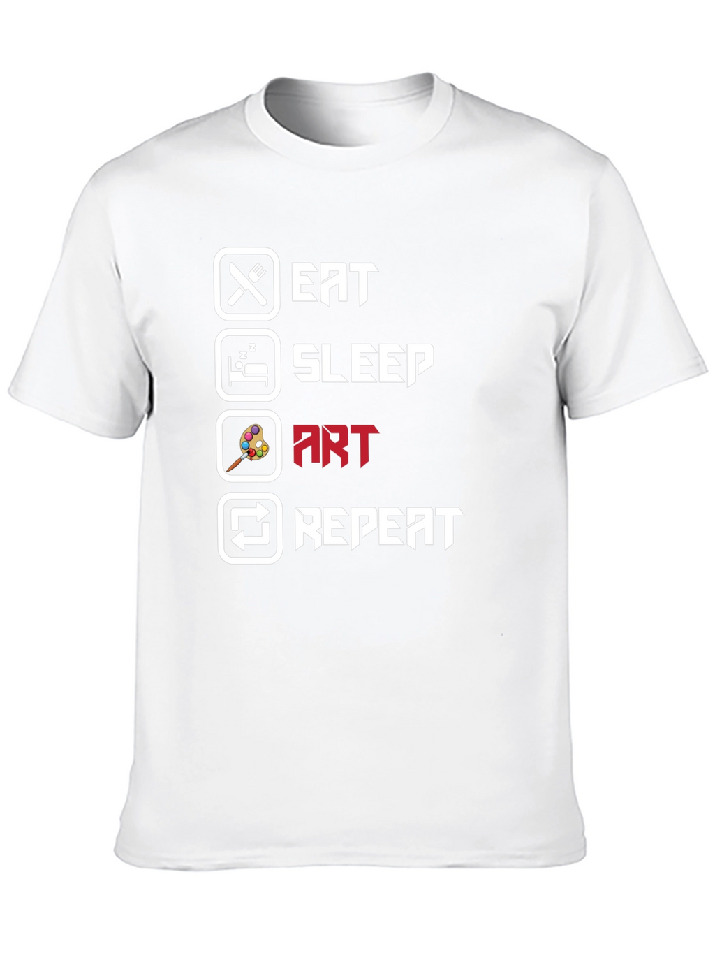 Eat Sleep Art Repeat Black T-Shirt