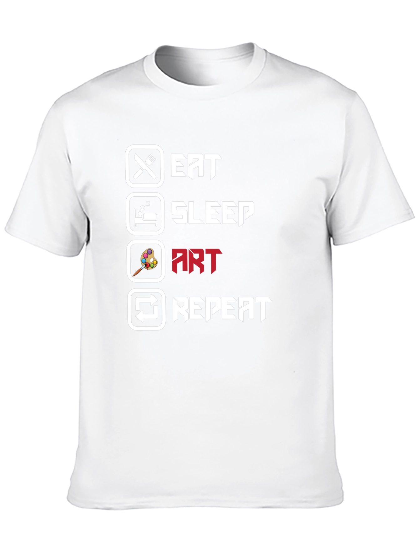 Eat Sleep Art Repeat Black T-Shirt