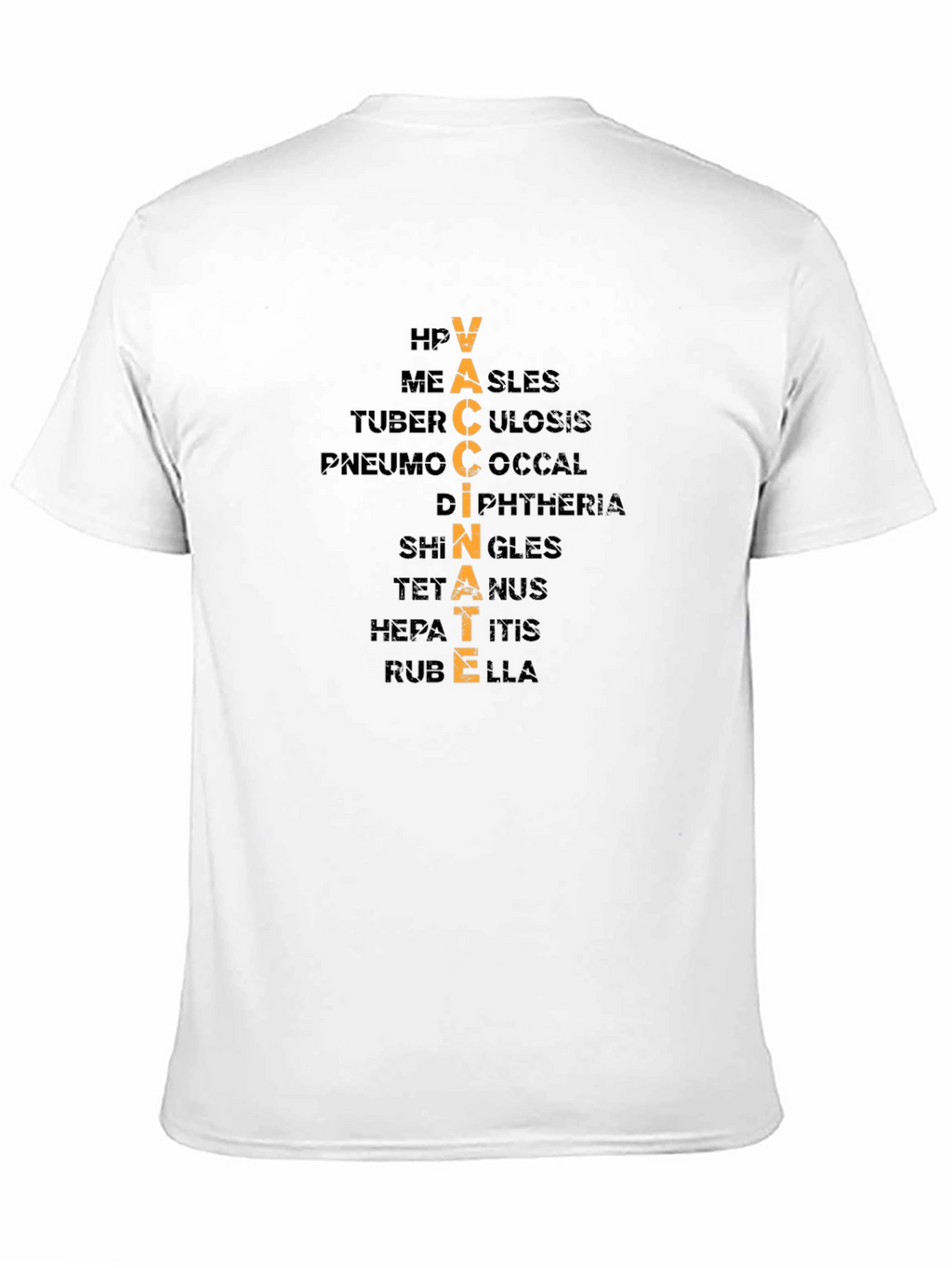 Vaccinate Black T-Shirt: Disease Awareness Tee