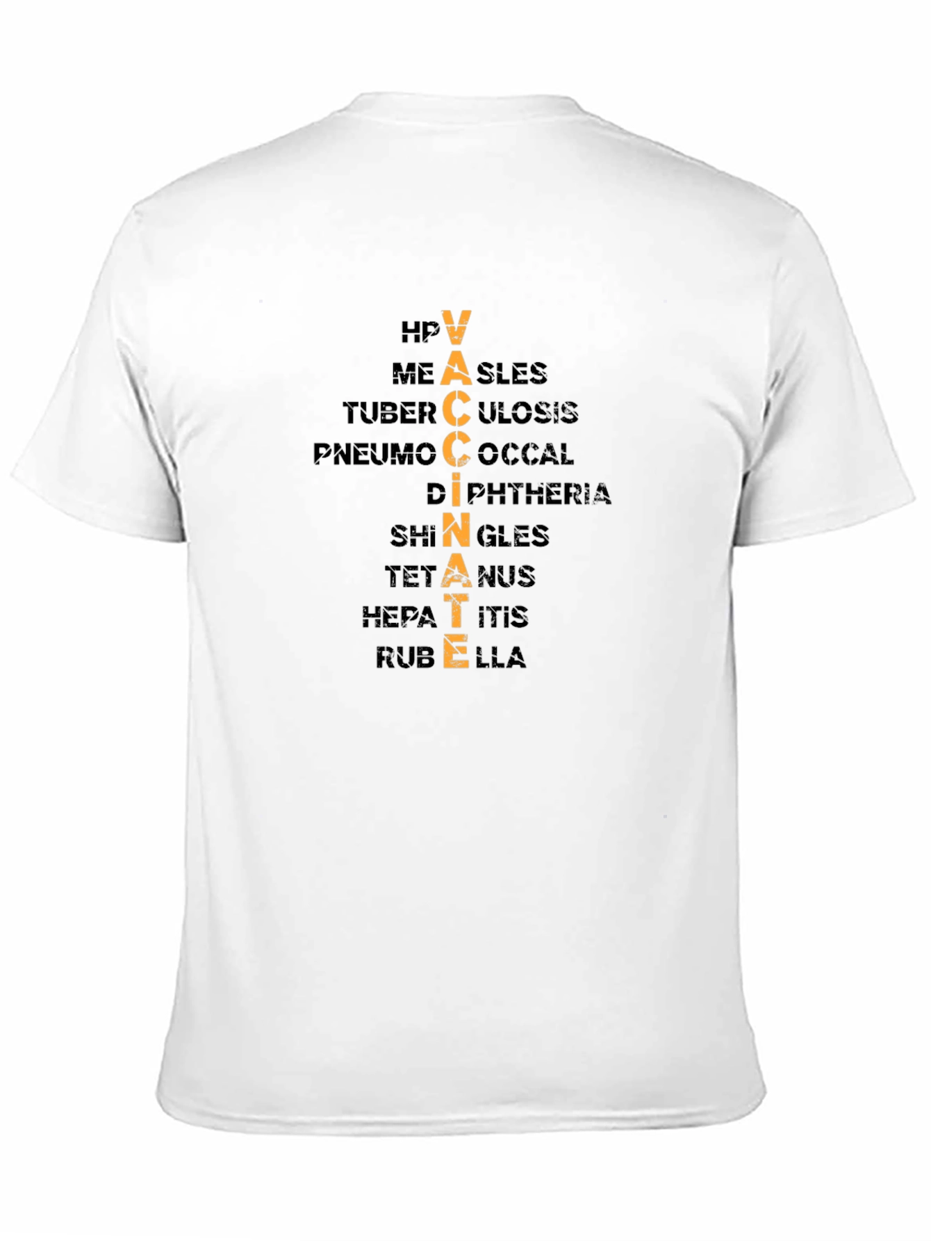 Vaccinate Black T-Shirt: Disease Awareness Tee