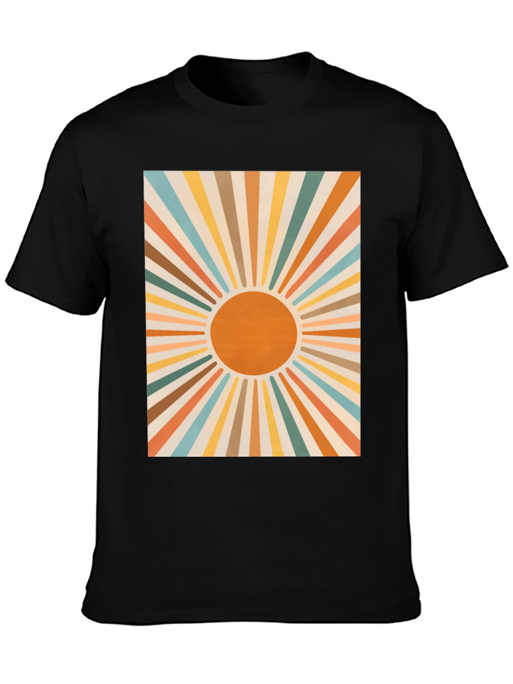 Retro Sunburst Graphic Tee - Black