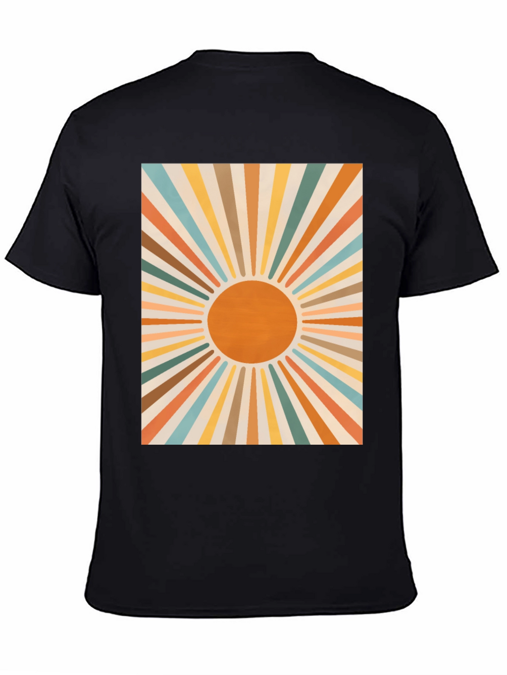 Retro Sunburst Graphic Tee - Black
