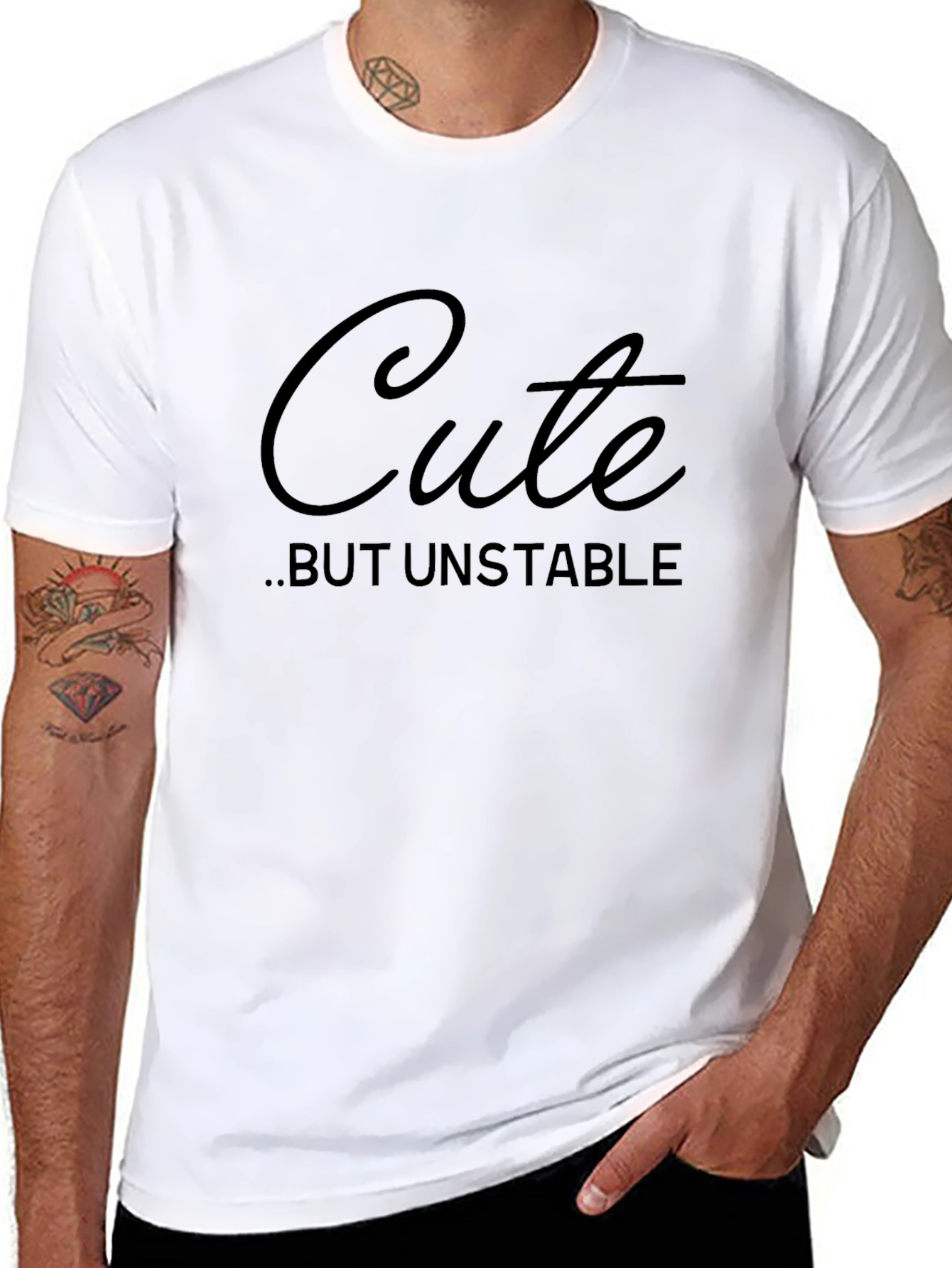 Cute But Unstable Black Graphic Tee