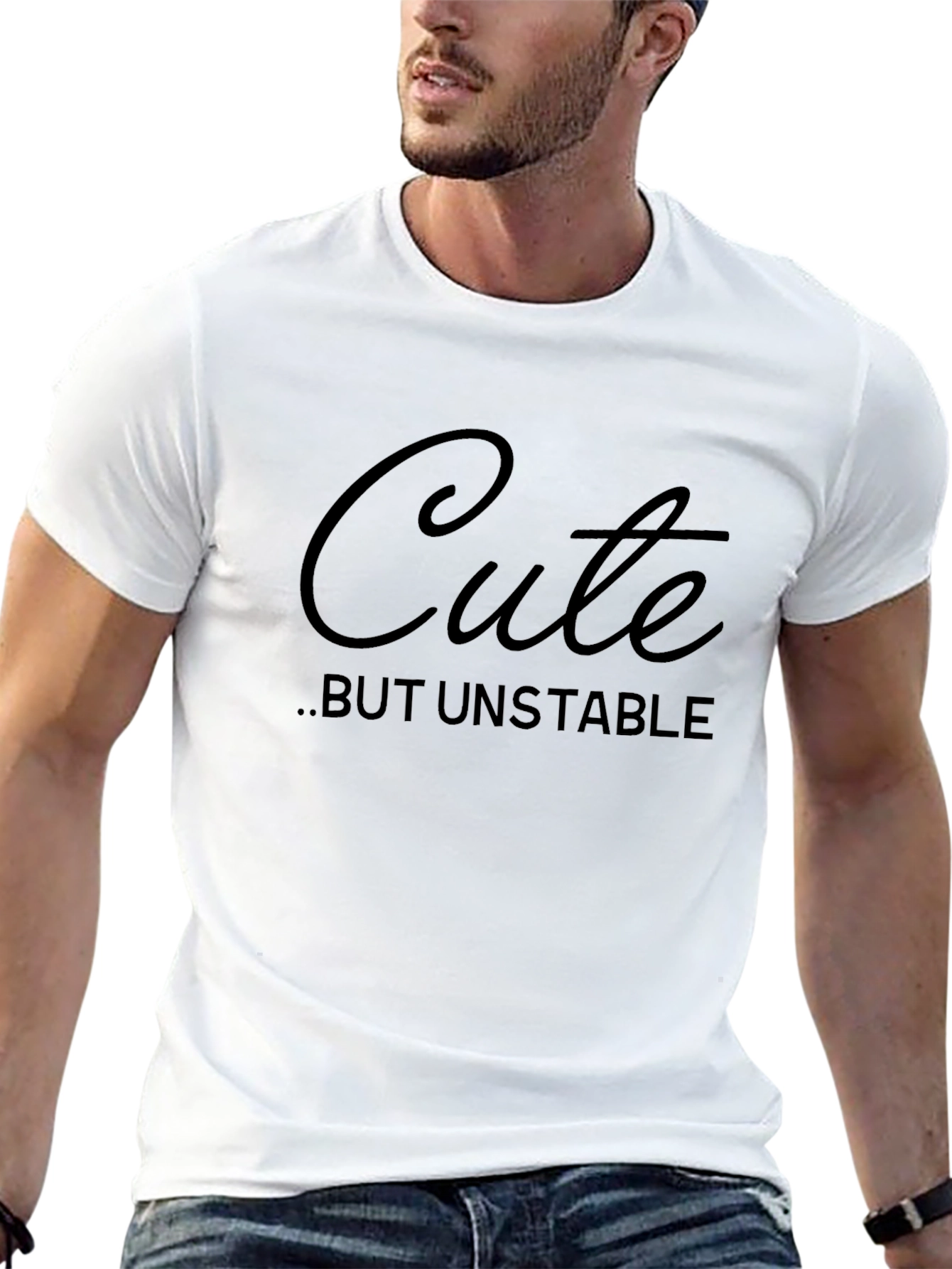 Cute But Unstable Black Graphic Tee