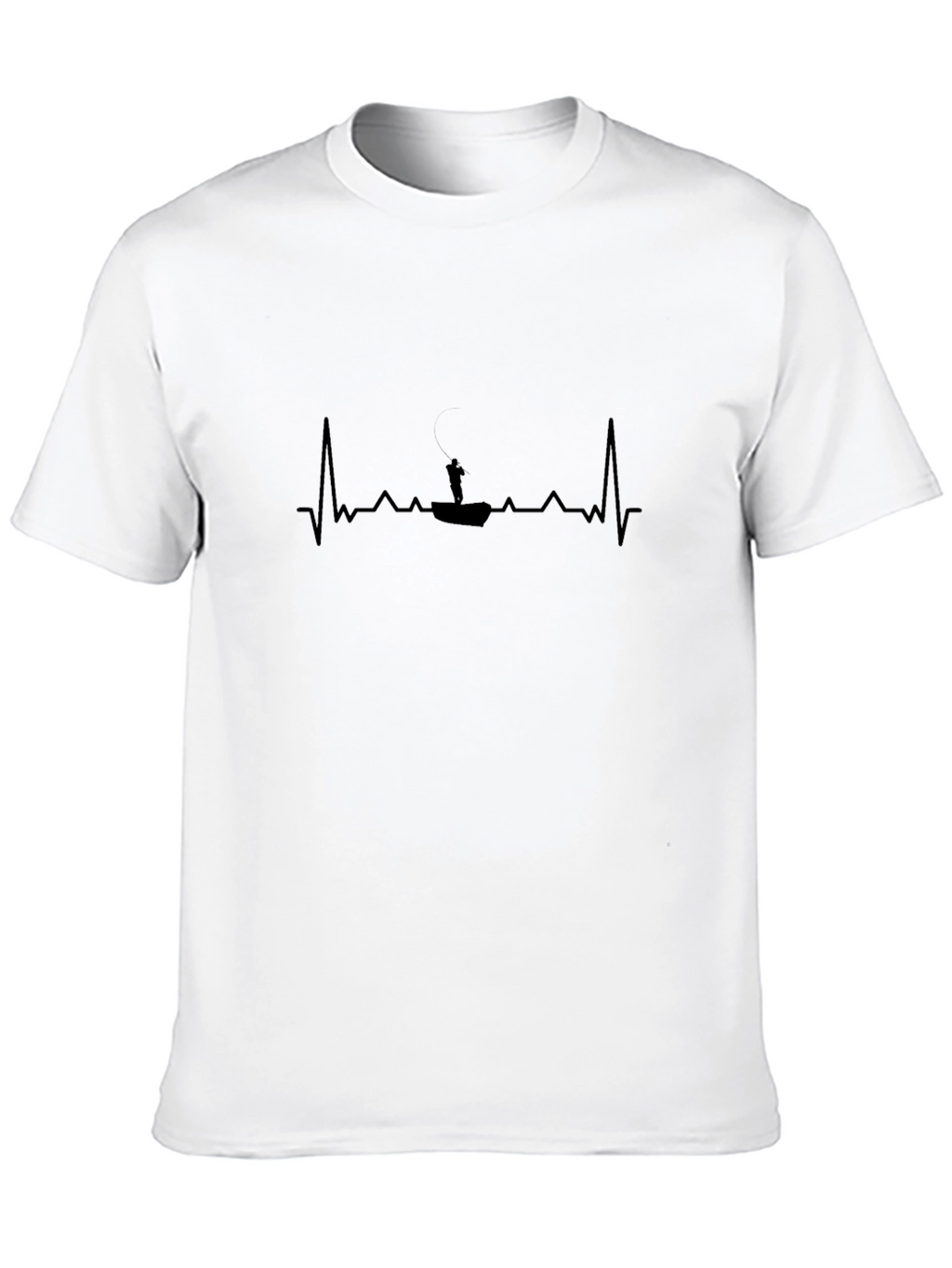 Fishing Heartbeat Graphic Tee - Bass Angler T-Shirt